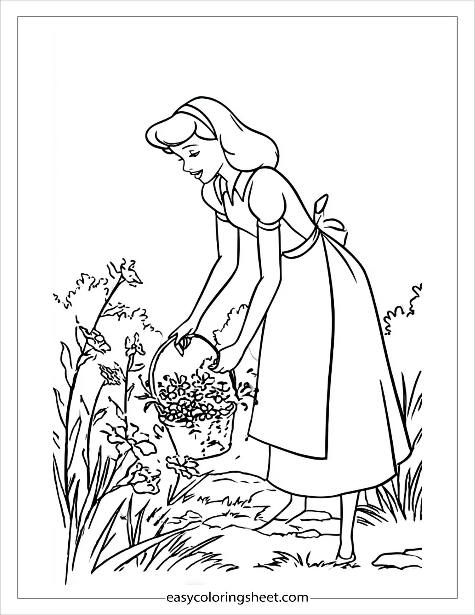 Cinderella gathering flowers