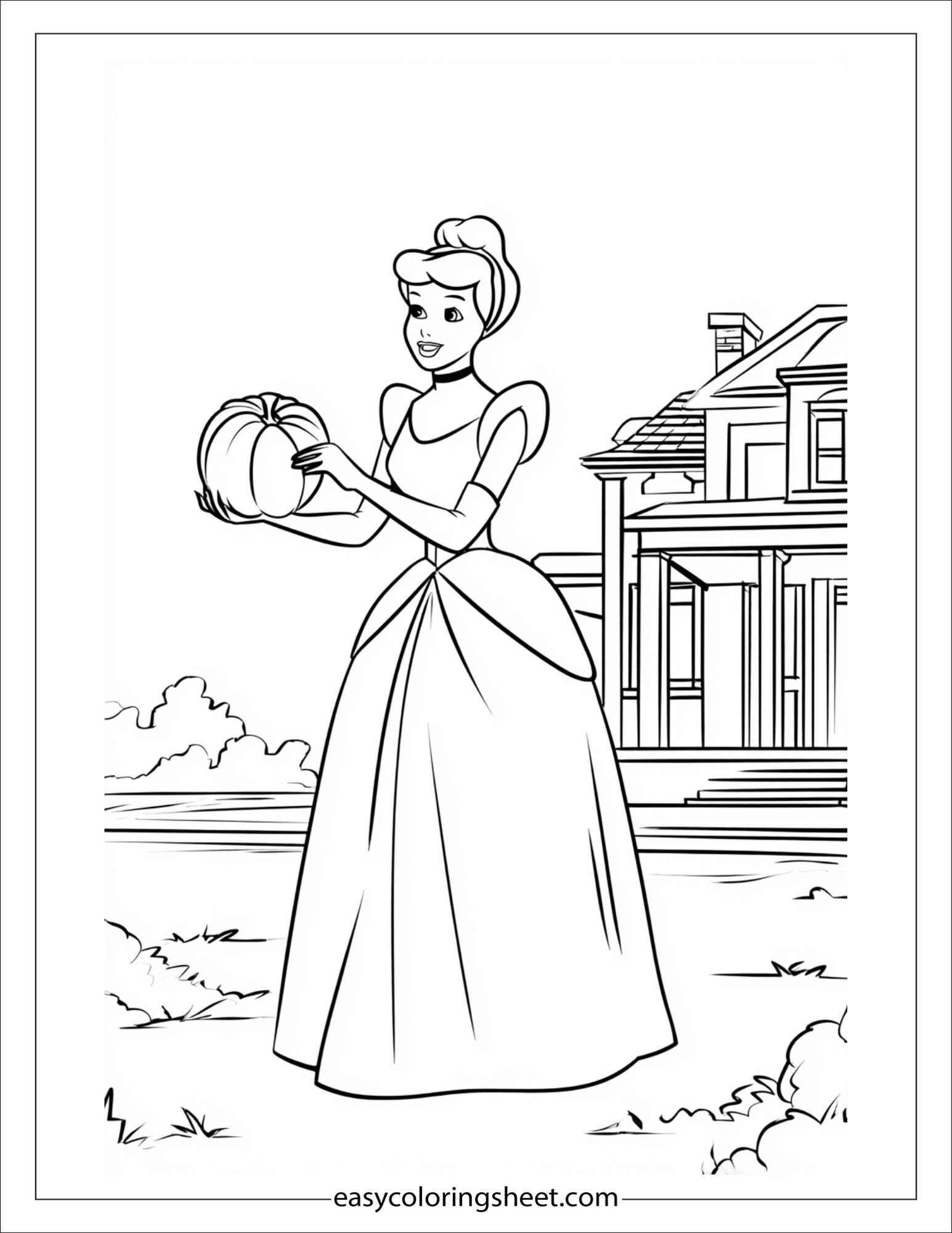 Cinderella holding a pumpkin