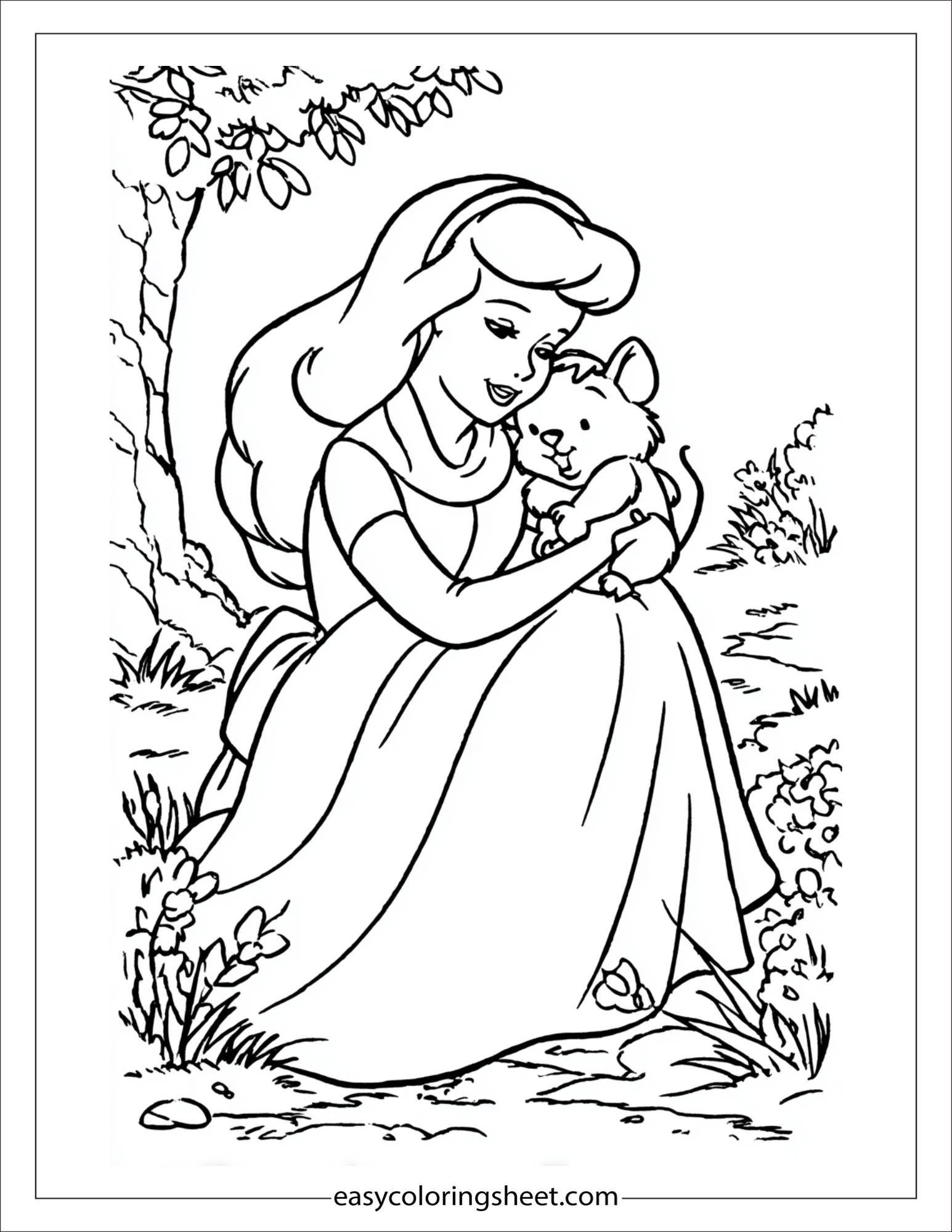 Cinderella hugging mouse friend