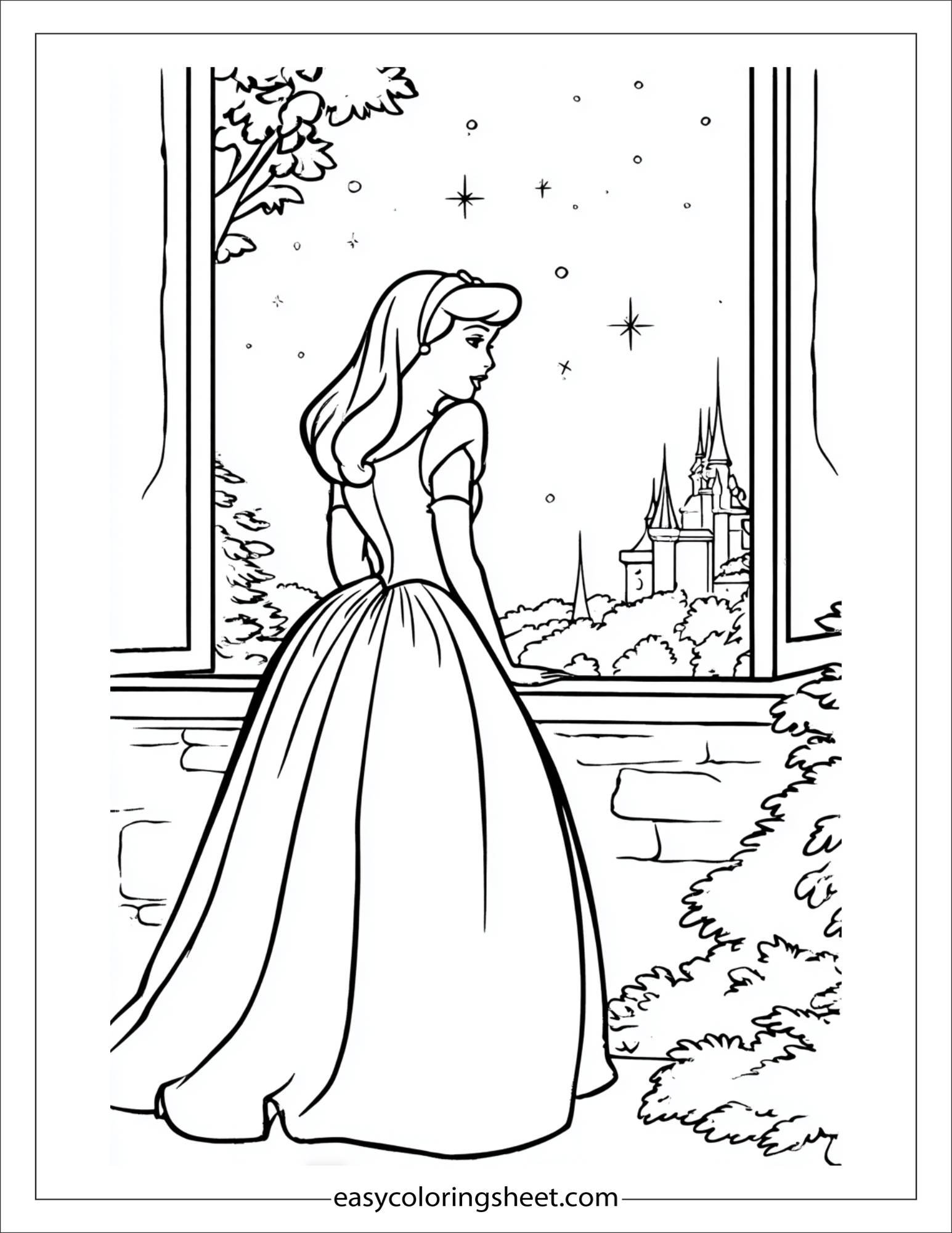 Cinderella looking at the stars