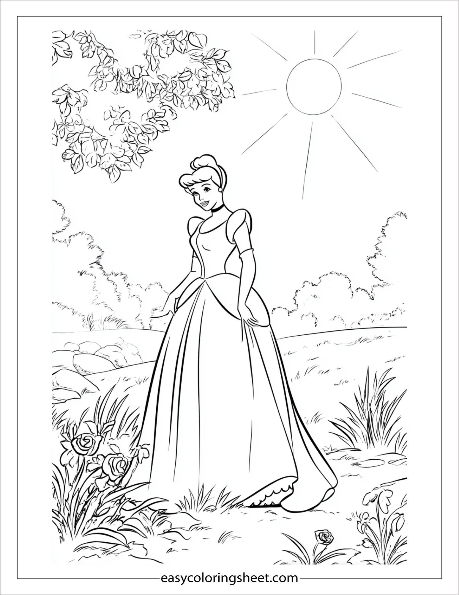 Cinderella smiling in sunlight