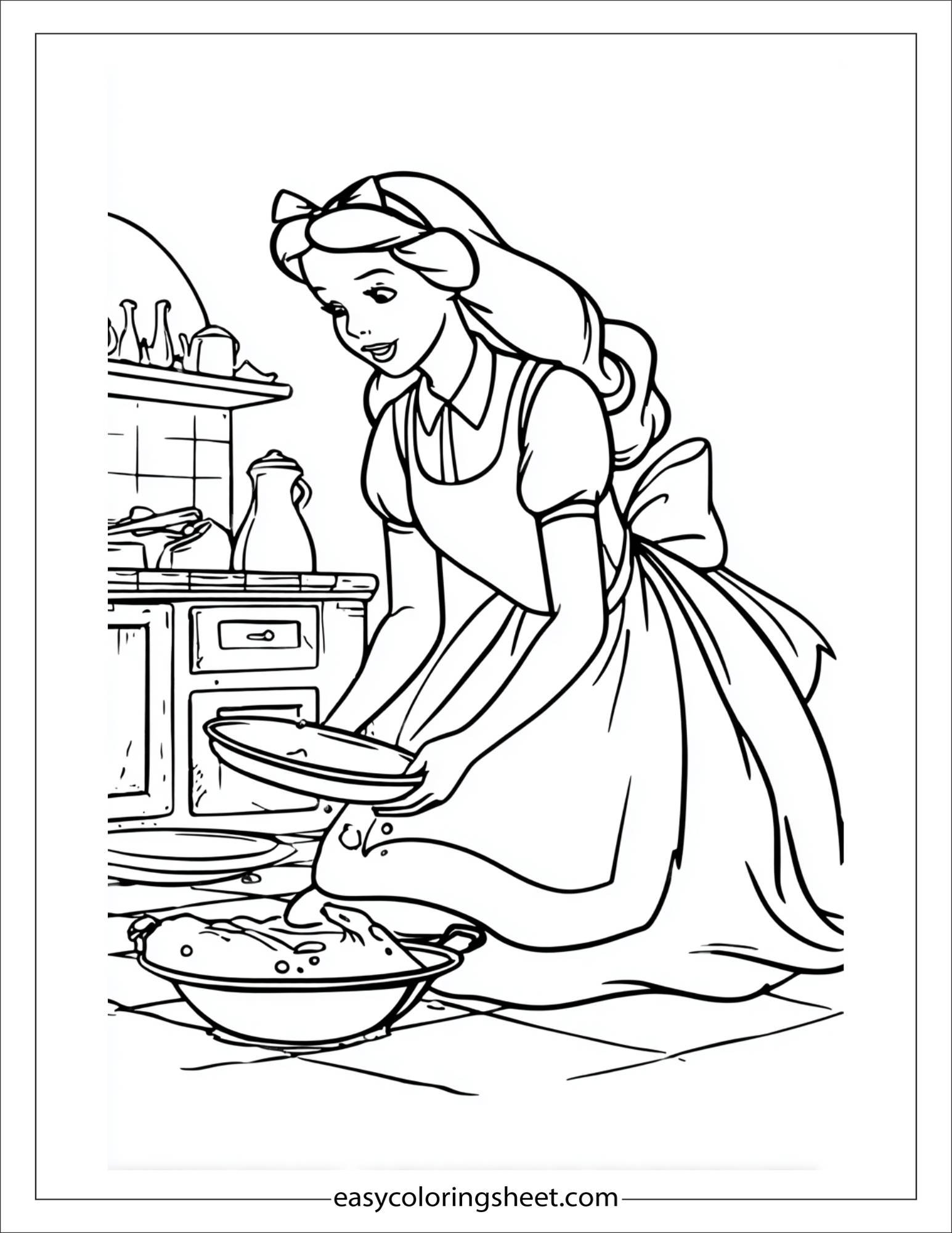 Cinderella washing dishes