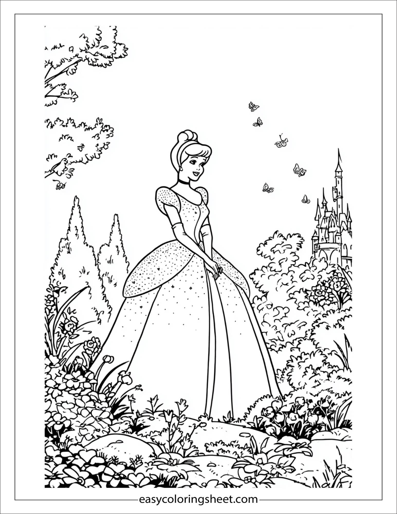 Cinderella wearing sparkling gown