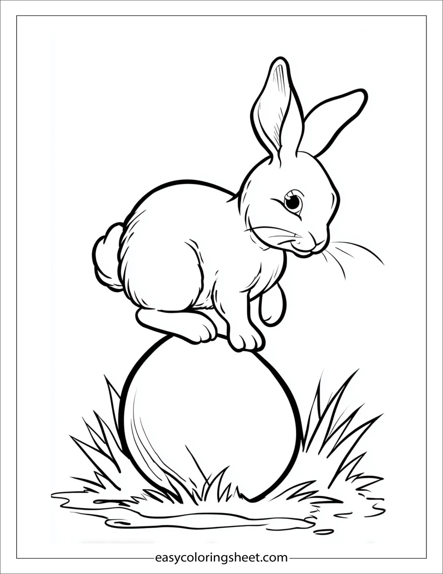 Easter Bunny balancing on egg