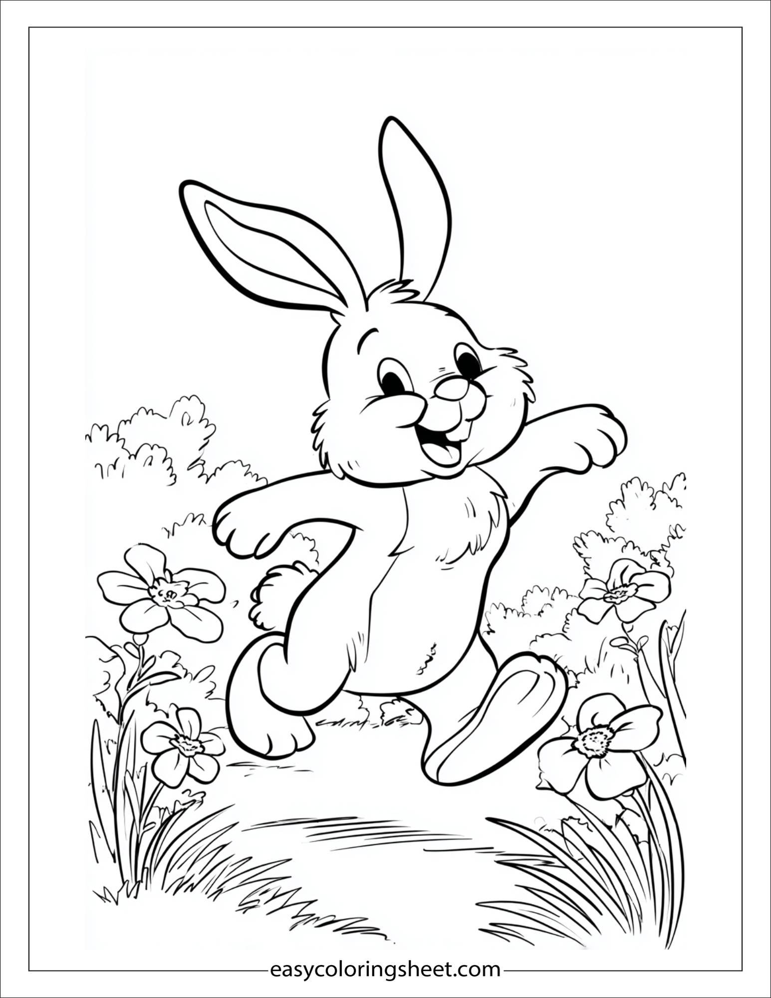 Easter Bunny jumping joyfully