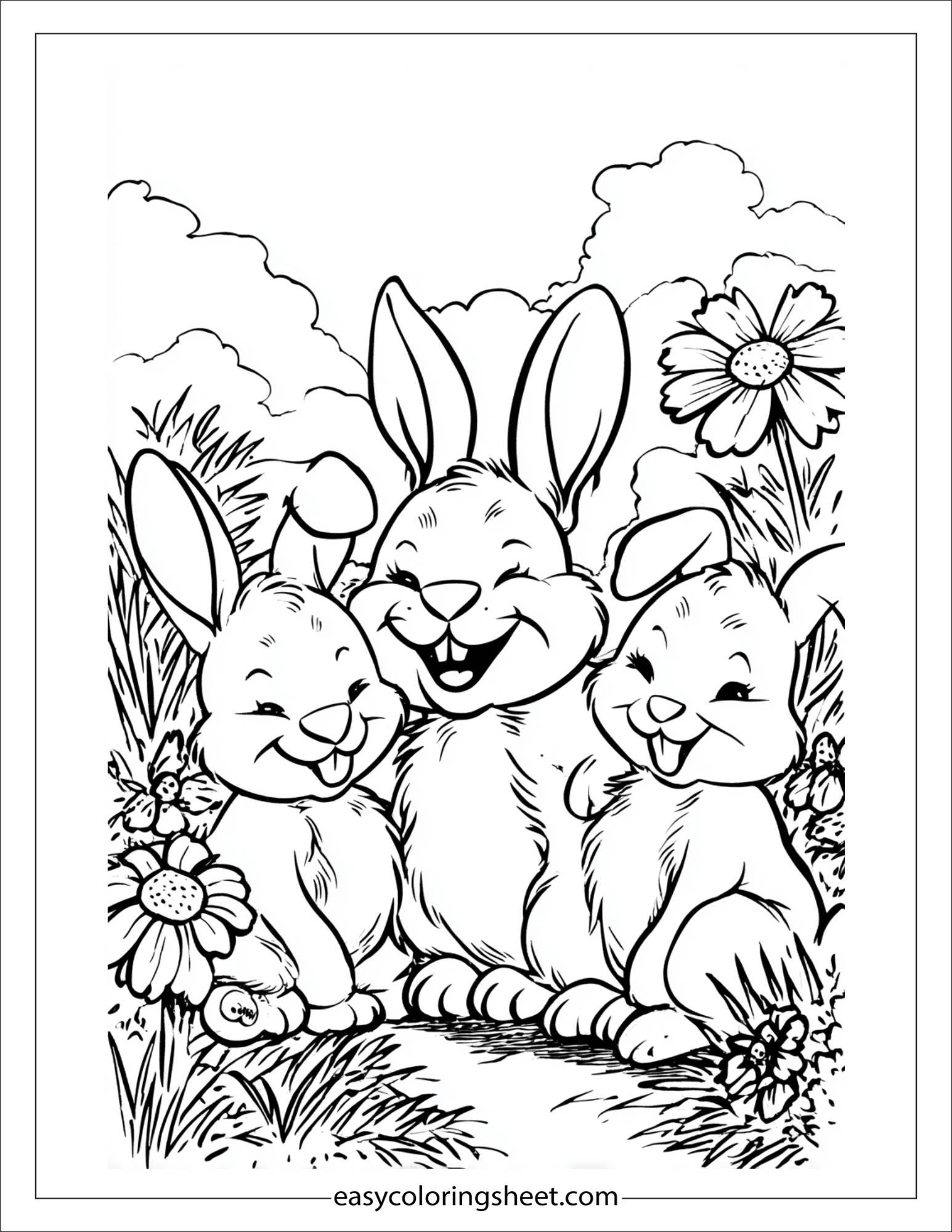 Easter Bunny laughing with friends