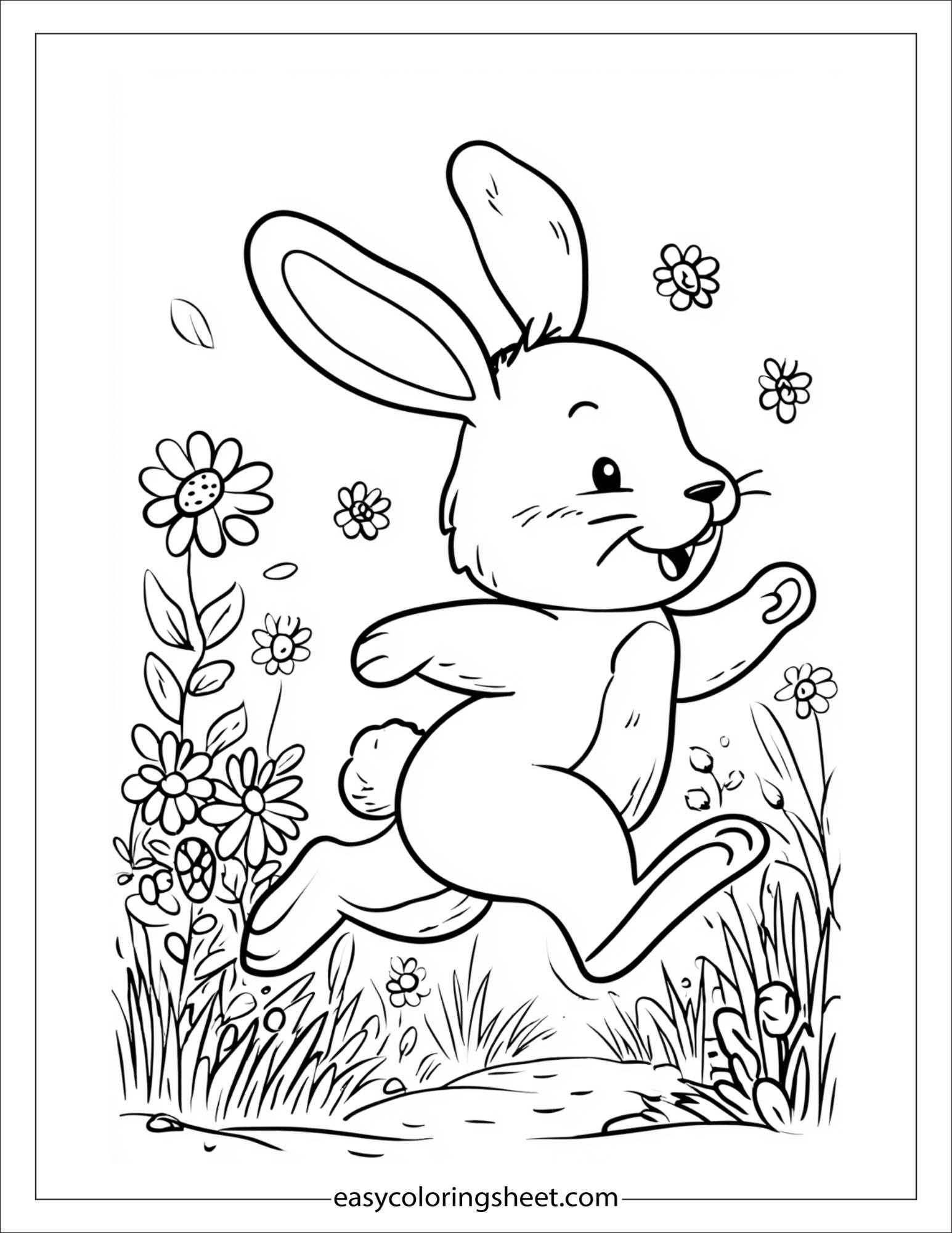 Easter Bunny running playfully