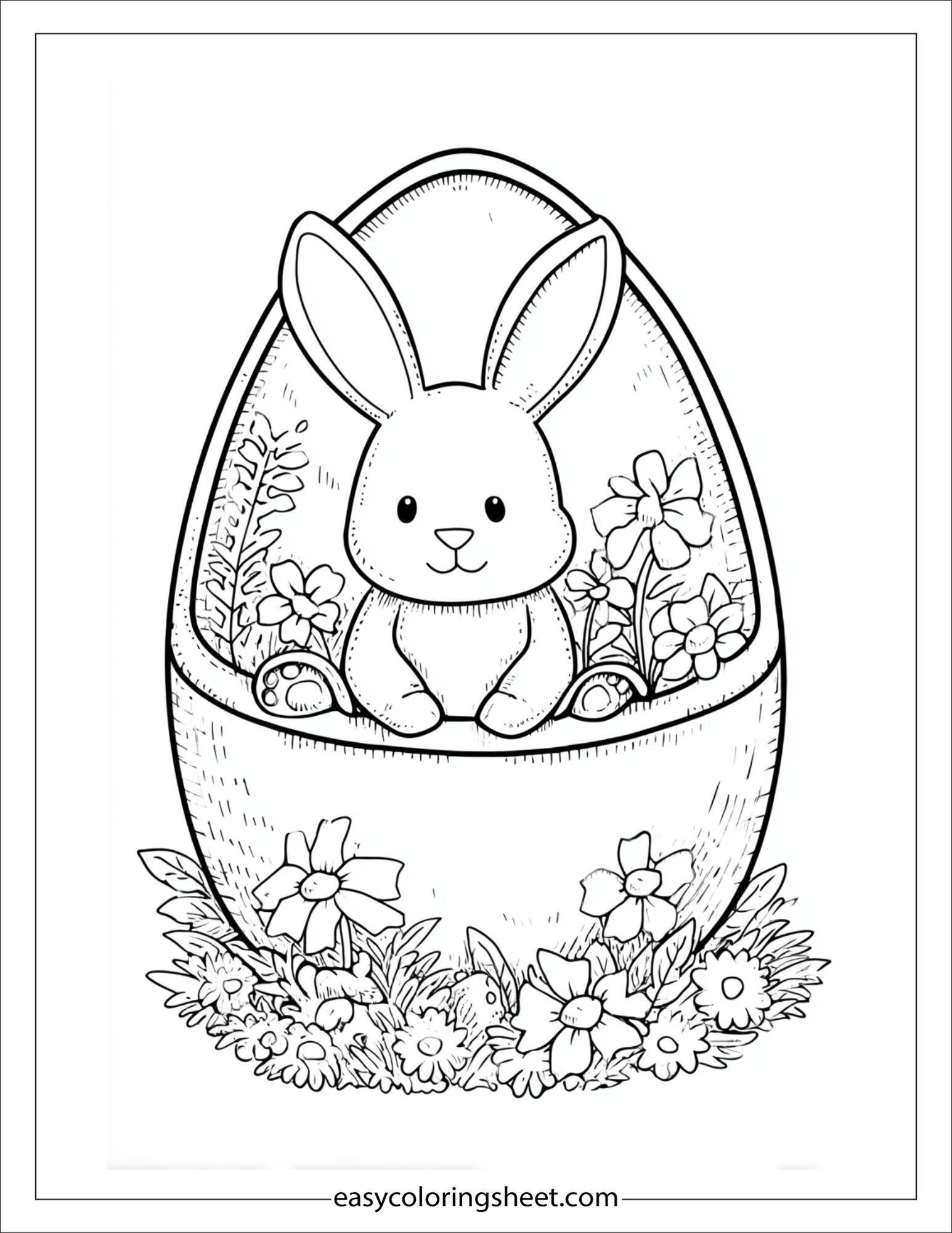 Easter Bunny sitting in Easter egg
