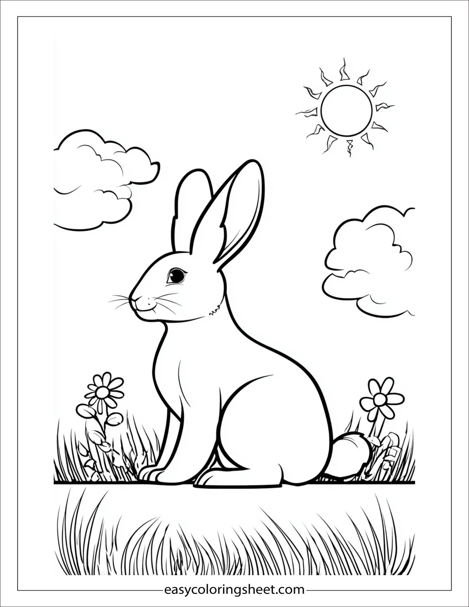 Easter Bunny sitting in grass