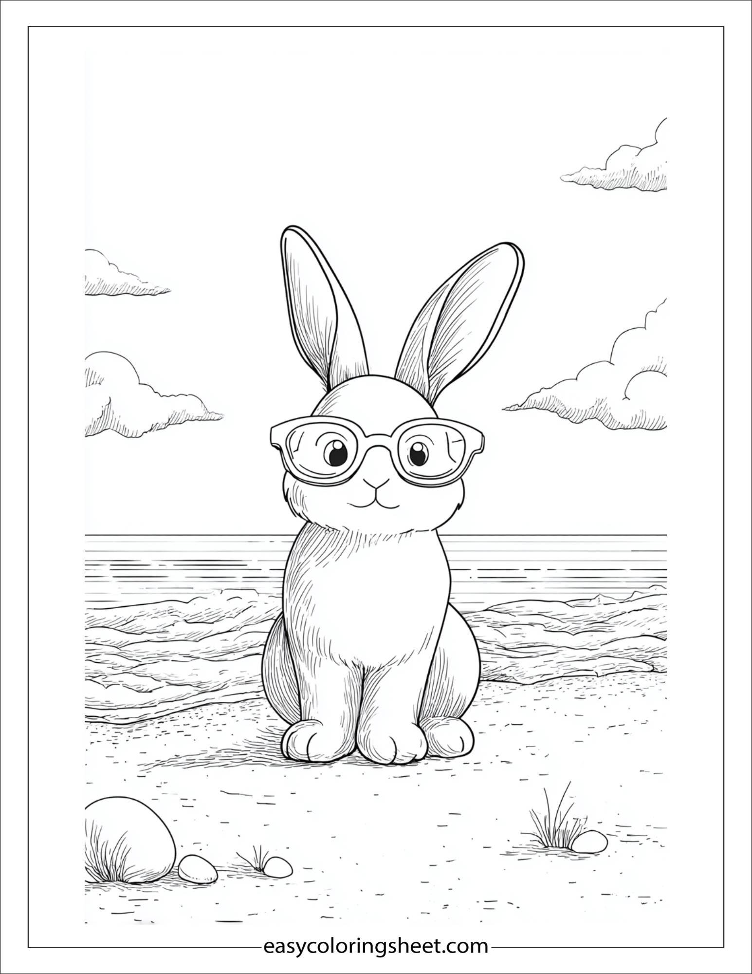 Easter Bunny wearing glasses