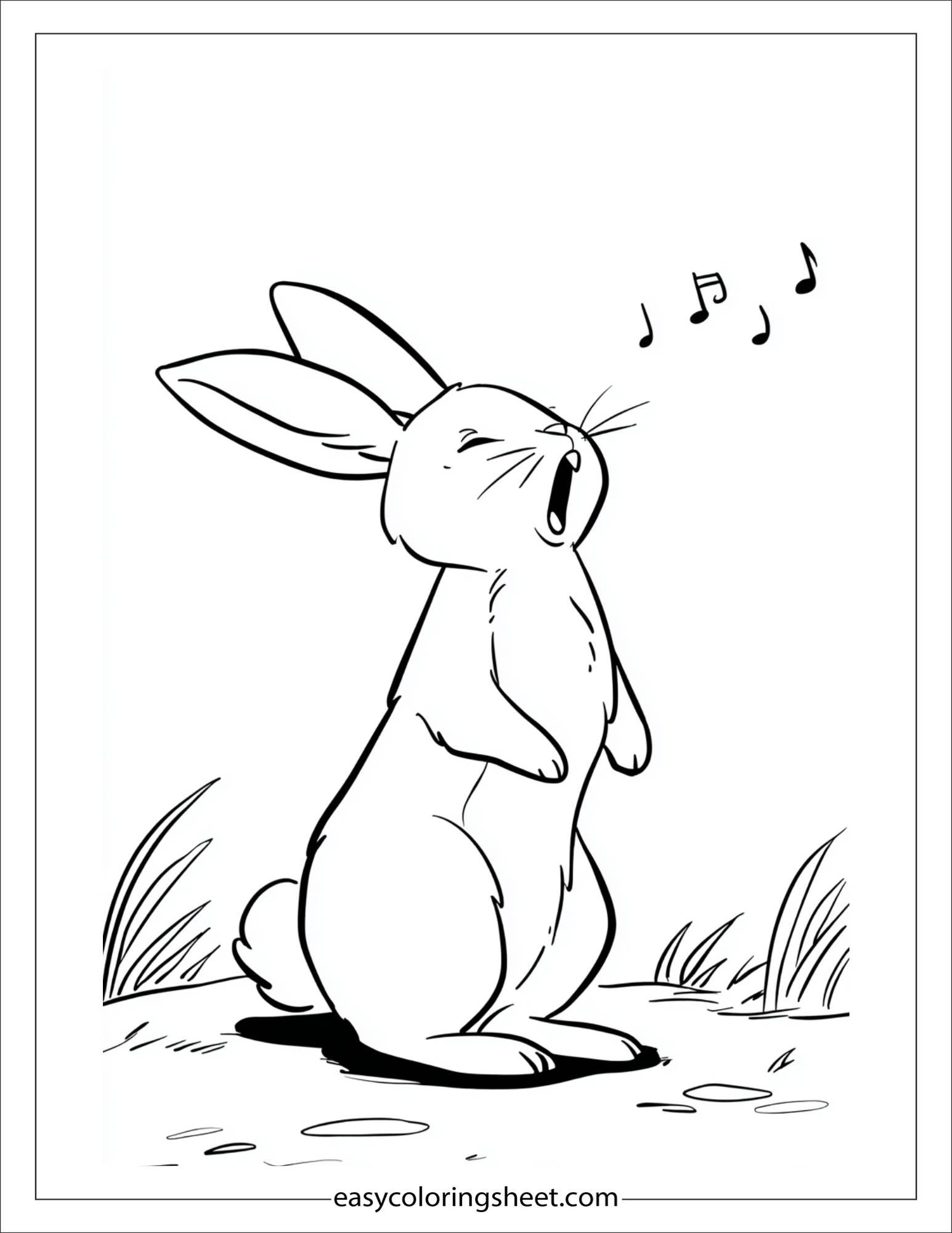 Easter Bunny whistling a tune
