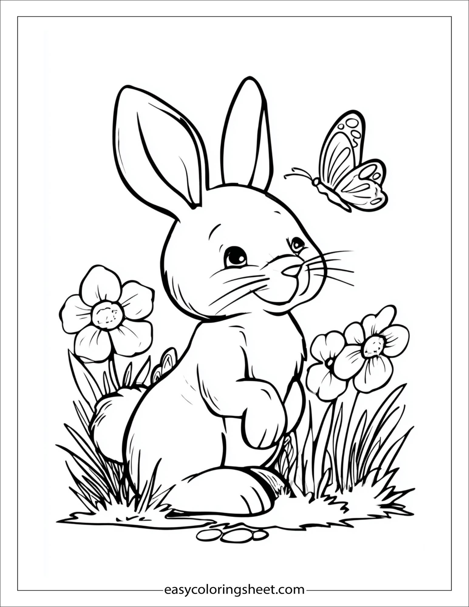 Easter Bunny with butterfly on nose