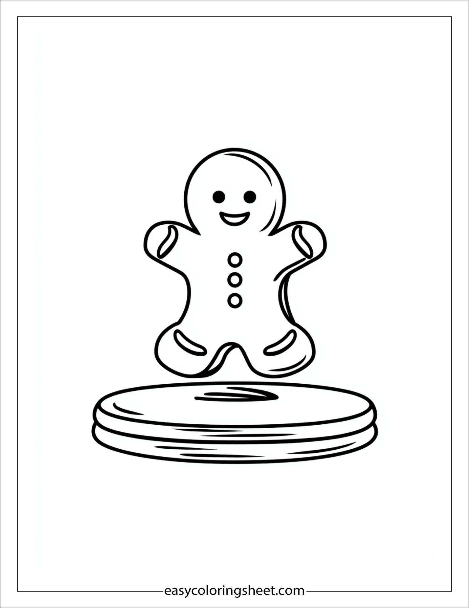 Gingerbread Man balancing on cookie