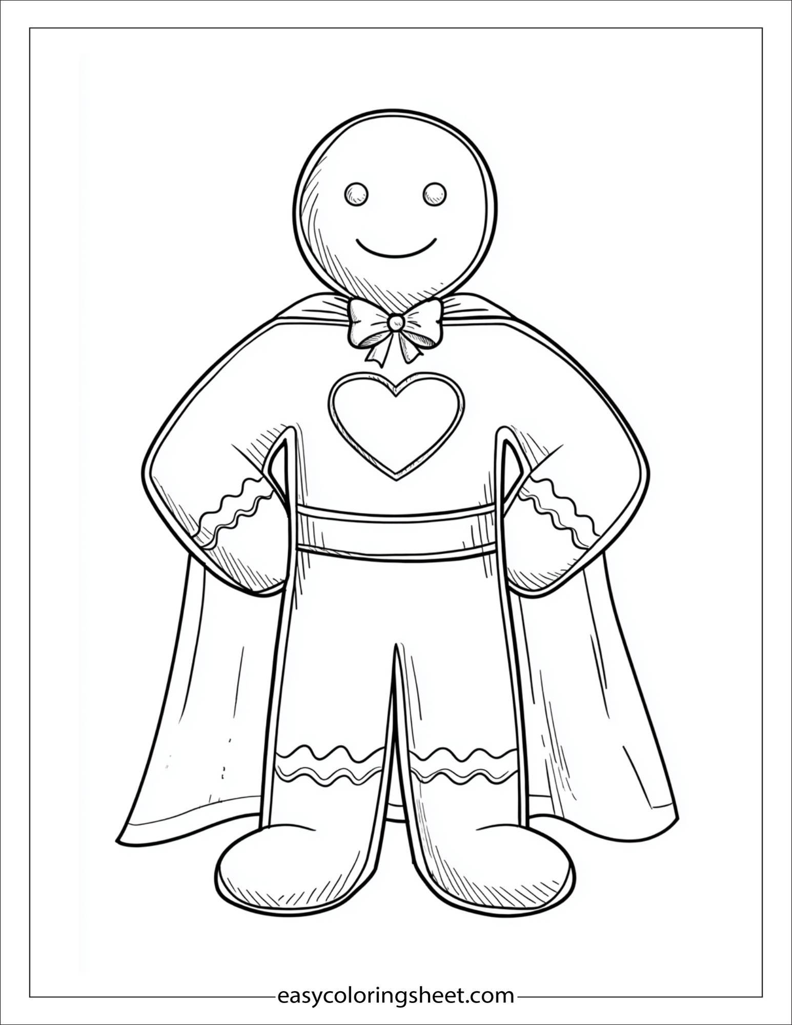 Gingerbread Man dressed as superhero