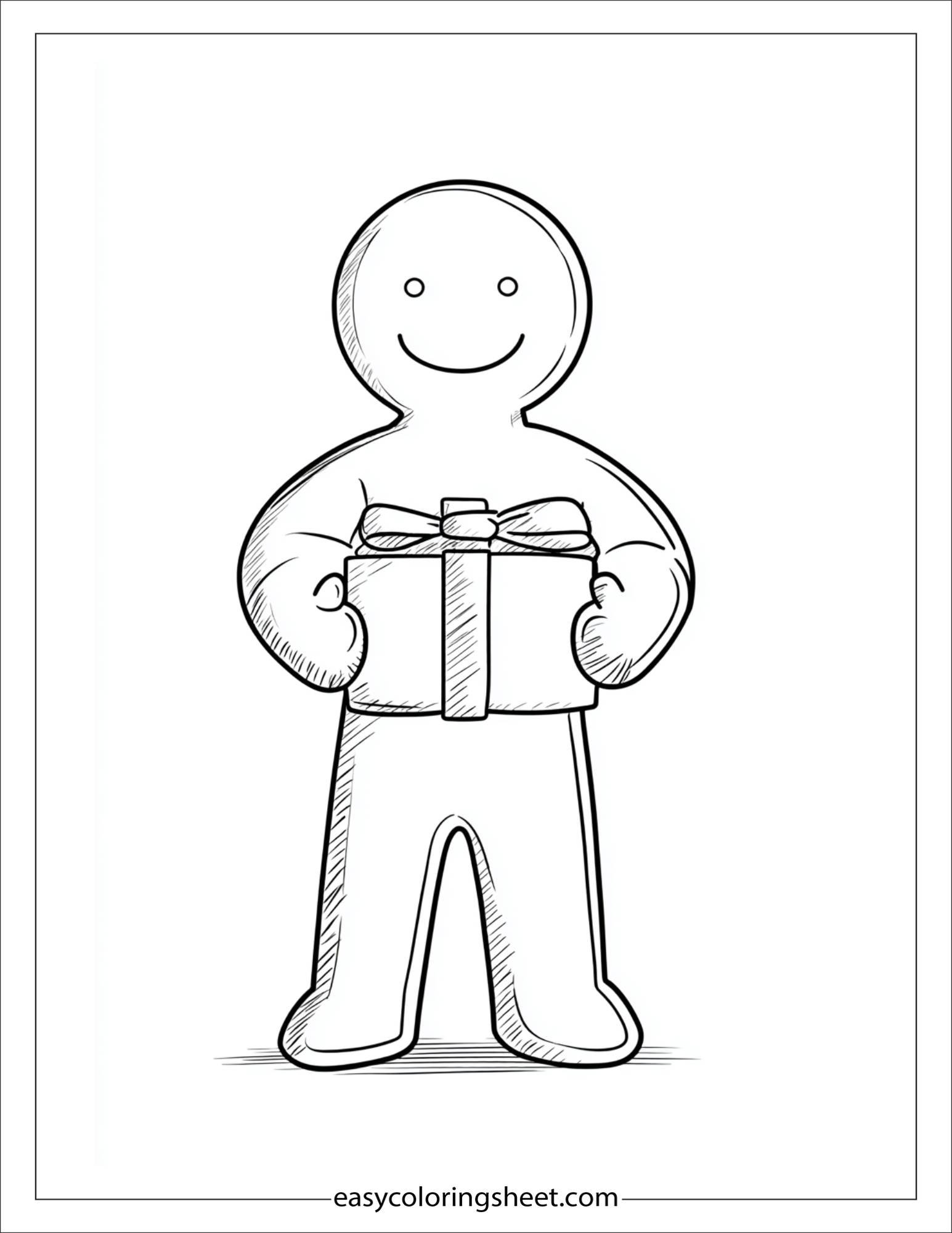 Gingerbread Man holding gift box