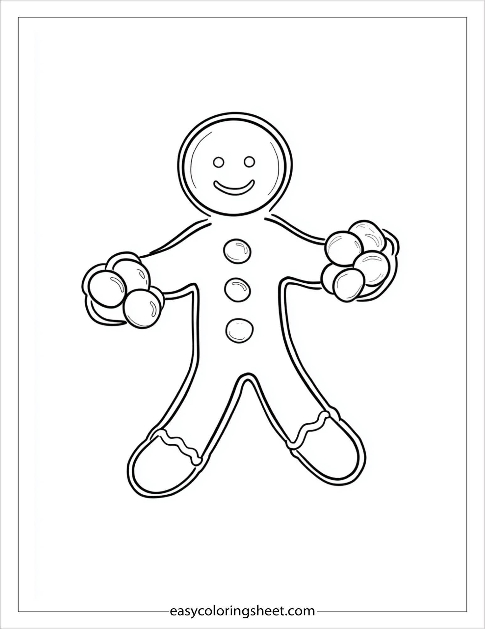 Gingerbread Man playing with jellybeans