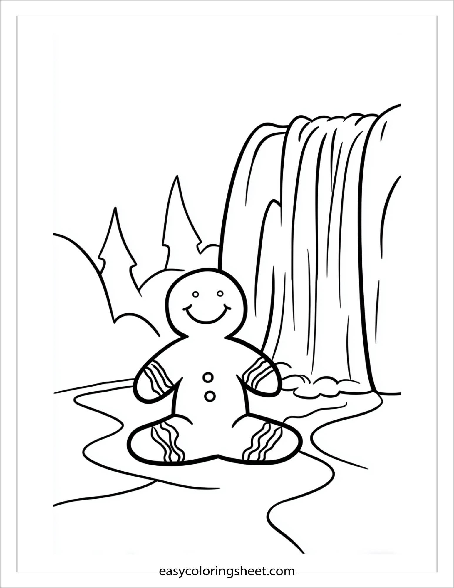 Gingerbread Man sitting cross-legged