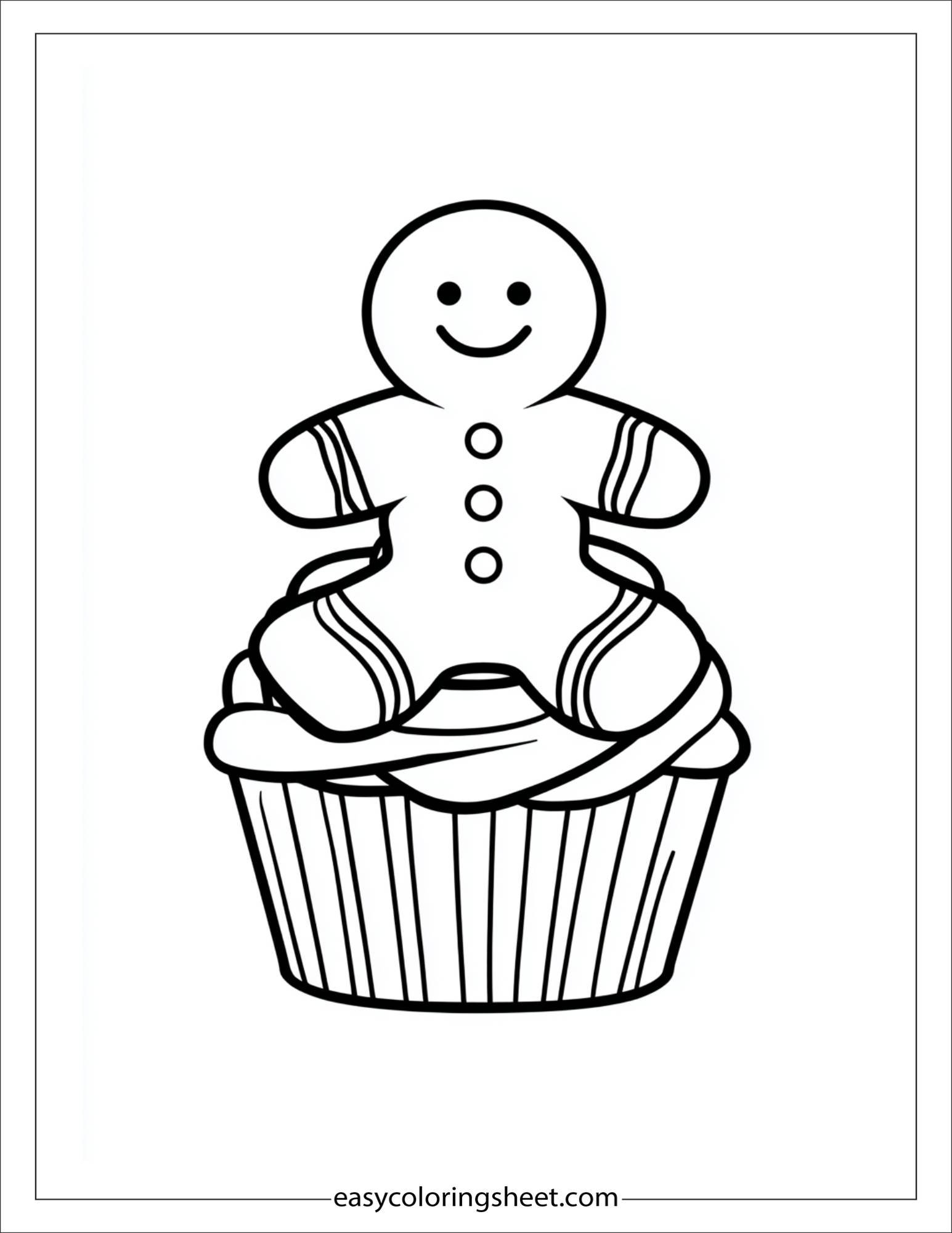 Gingerbread Man sitting in muffin cup