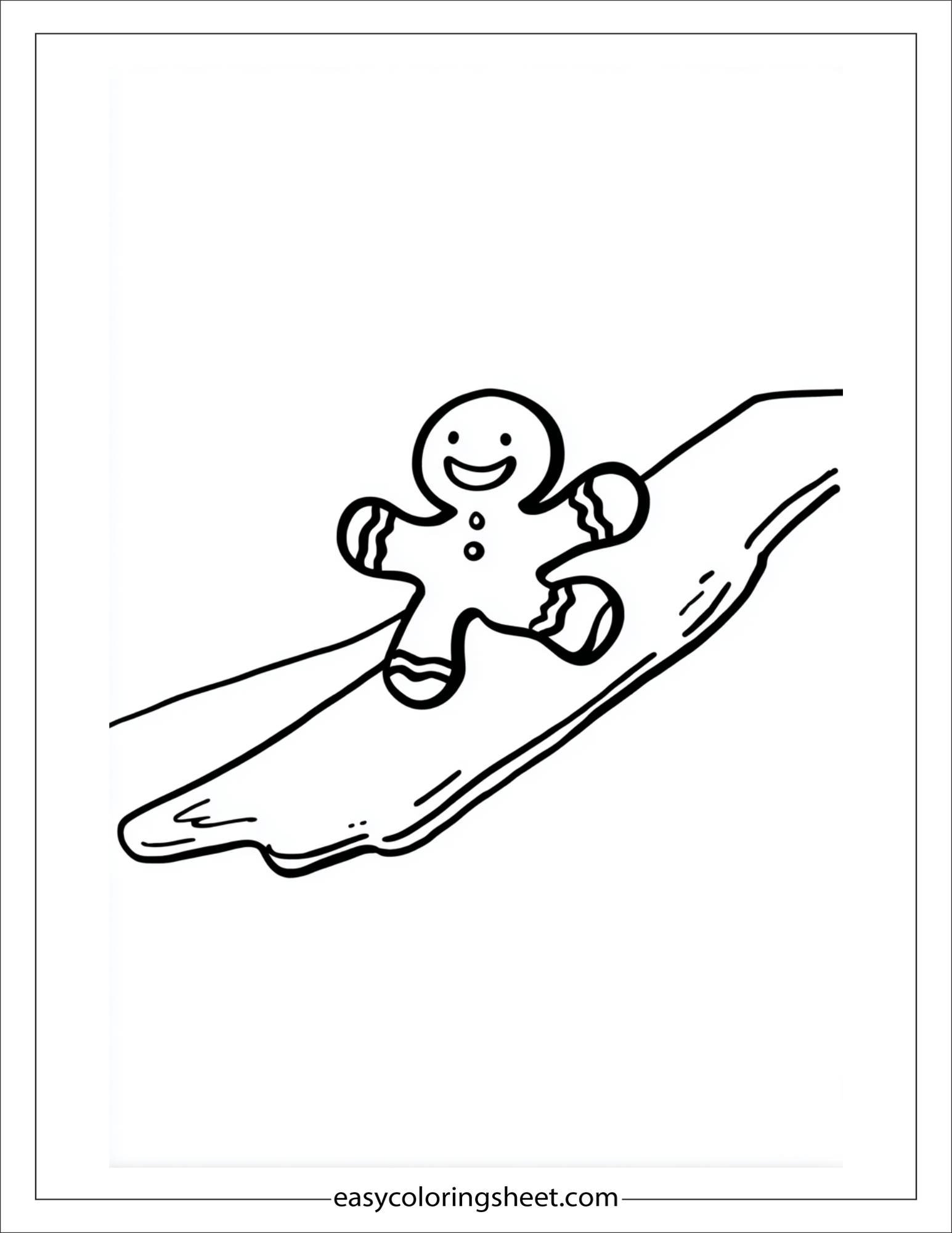 Gingerbread Man sliding on icing slope