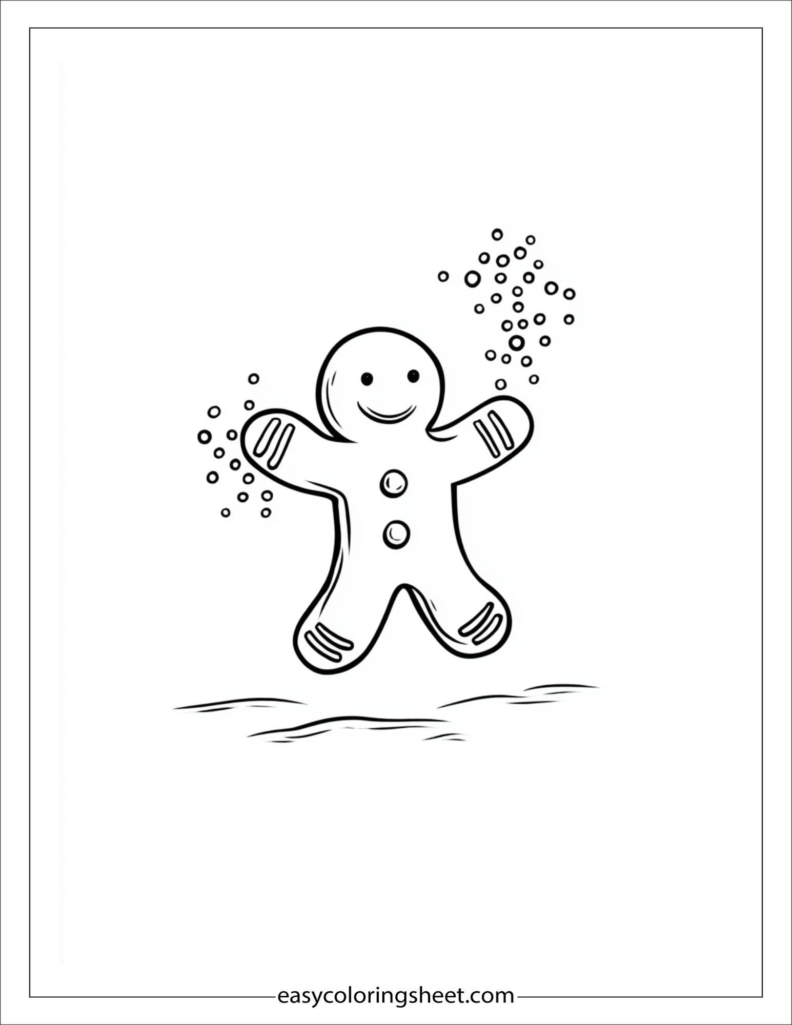 Gingerbread Man throwing sprinkles