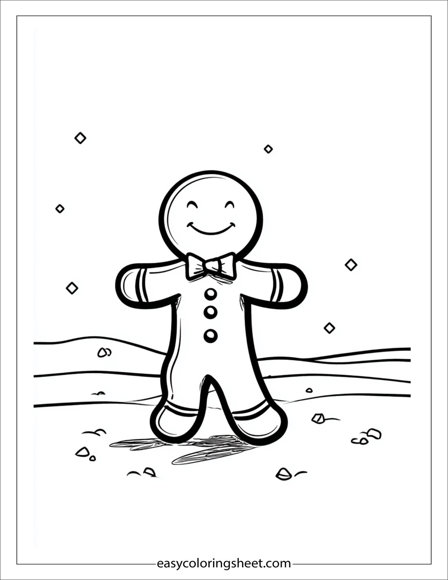 Gingerbread Man tiptoeing playfully