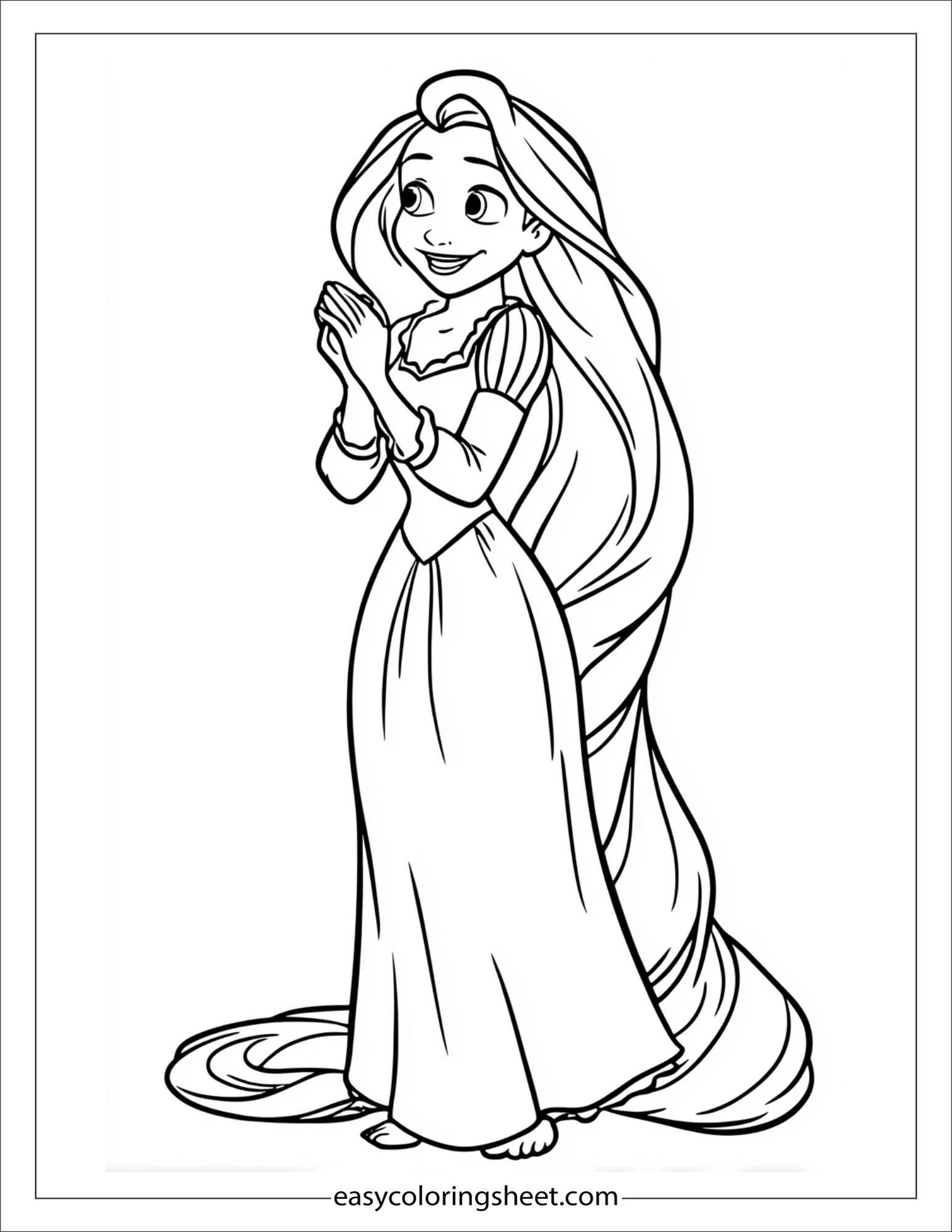 Rapunzel clapping joyfully