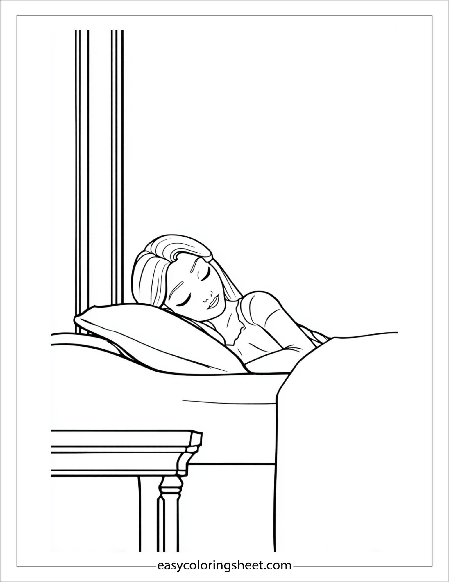 Rapunzel dreaming quietly