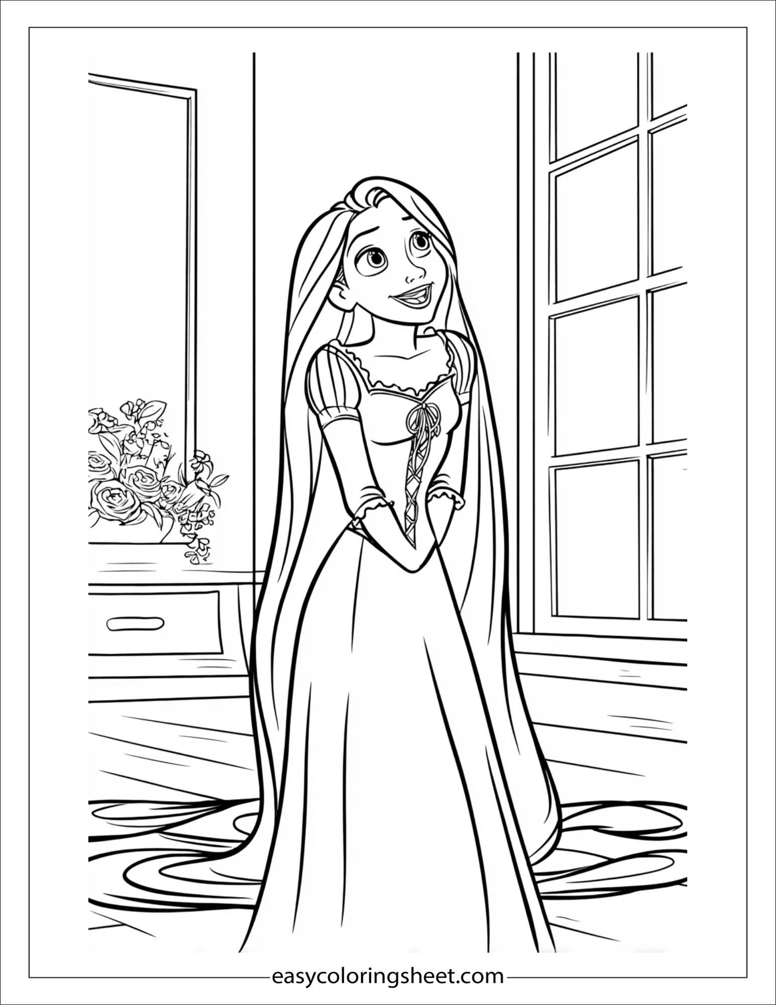 Rapunzel laughing sweetly