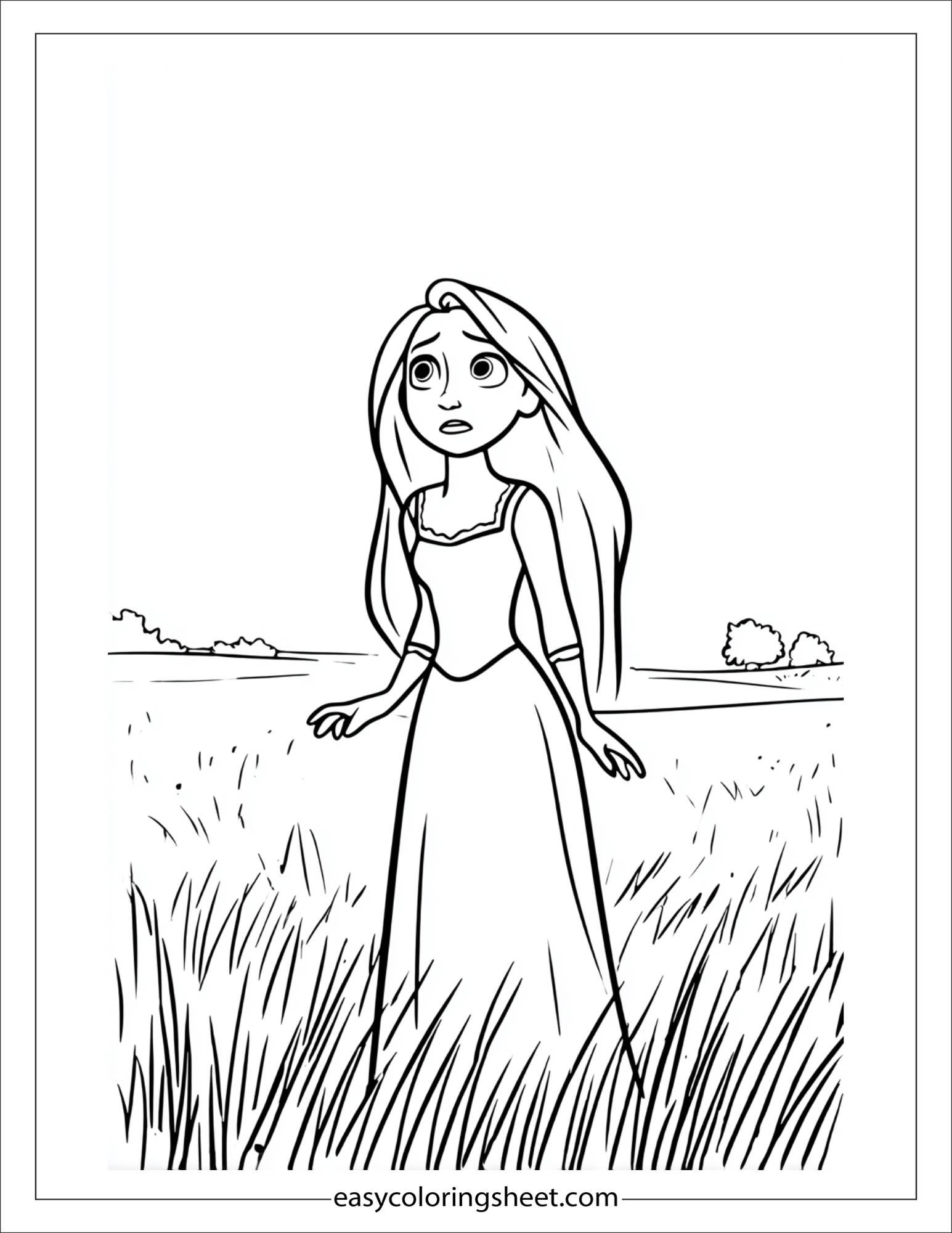 Rapunzel looking surprised