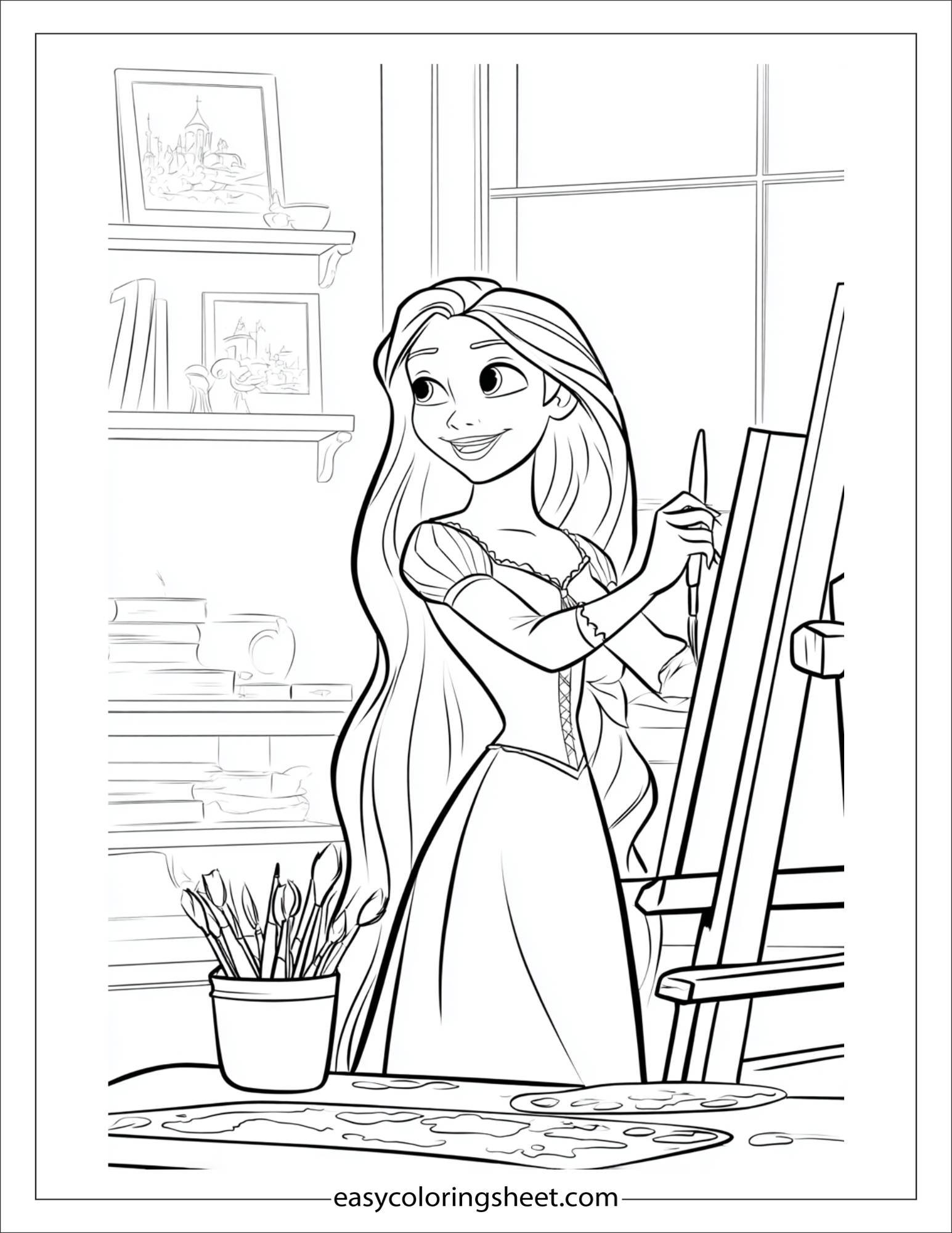 Rapunzel painting with joy