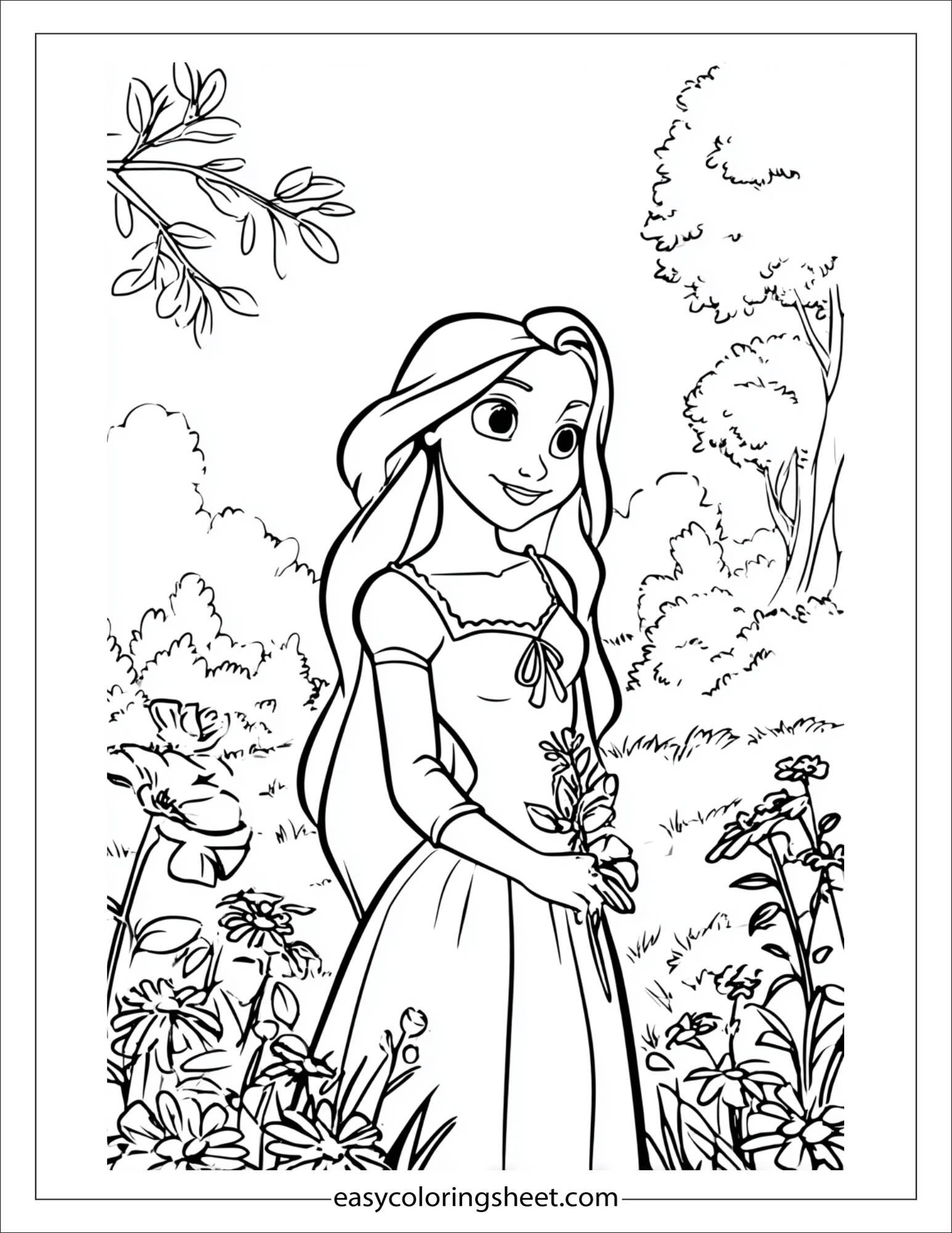 Rapunzel smiling gently