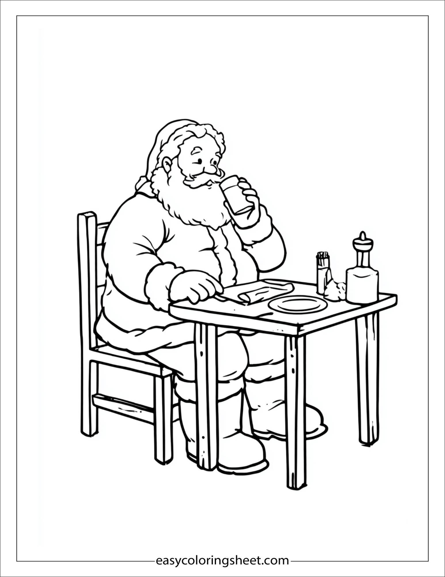 Santa Claus drinking milk