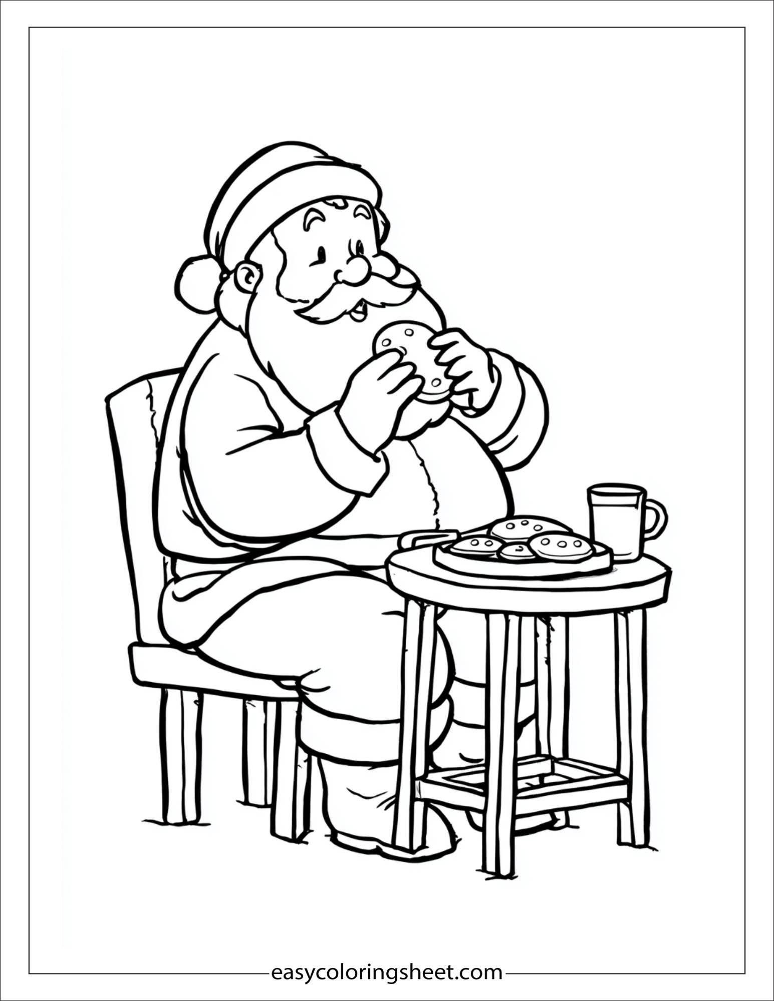 Santa Claus eating cookies