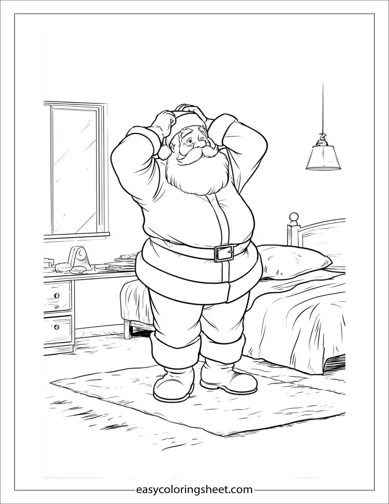 Santa Claus fixing his hat