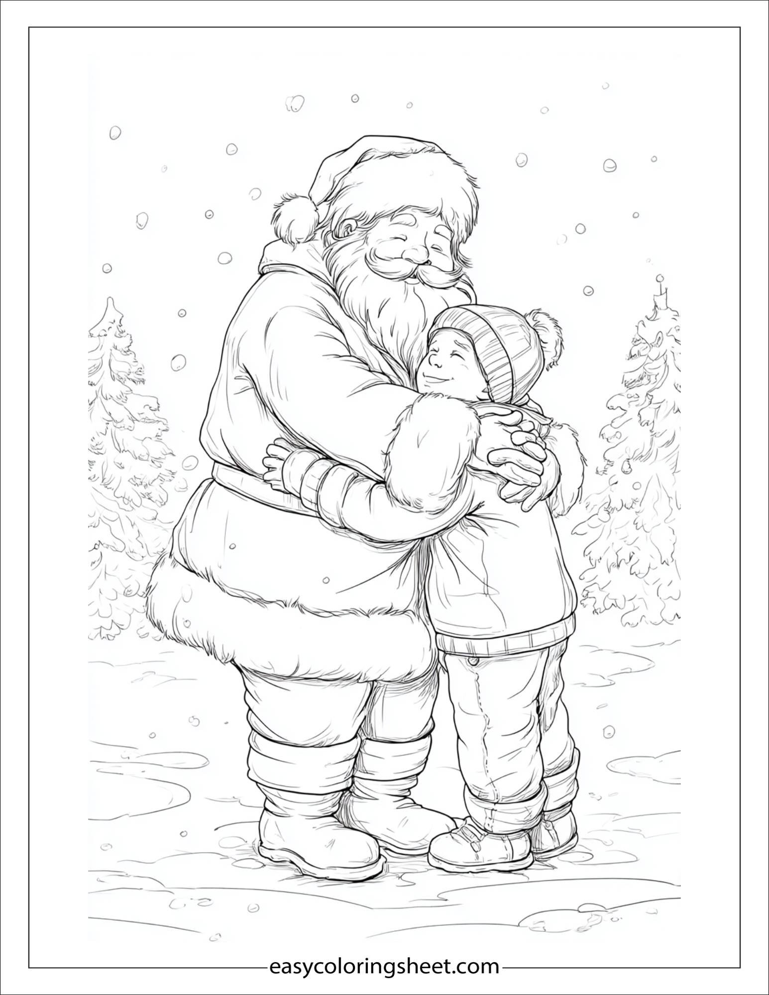 Santa Claus hugging a child