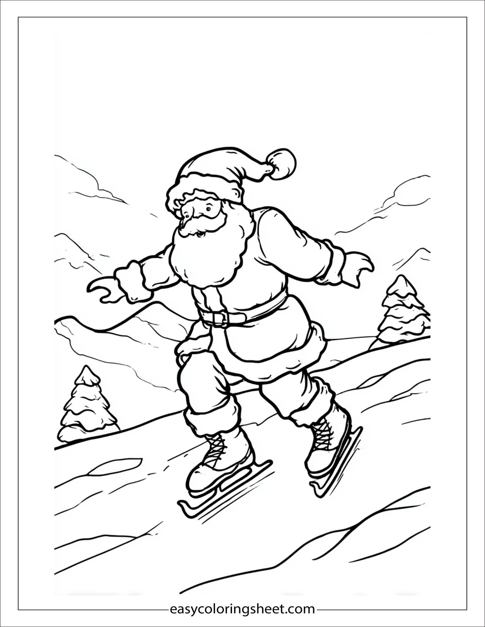 Santa Claus ice skating