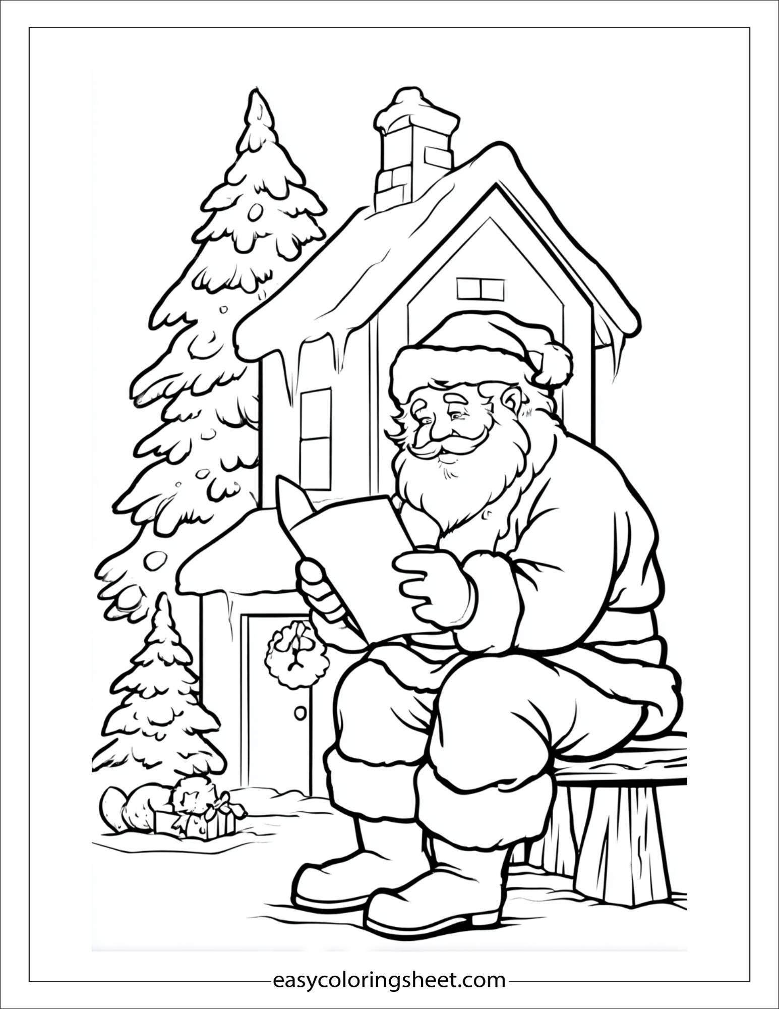 Santa Claus reading a letter