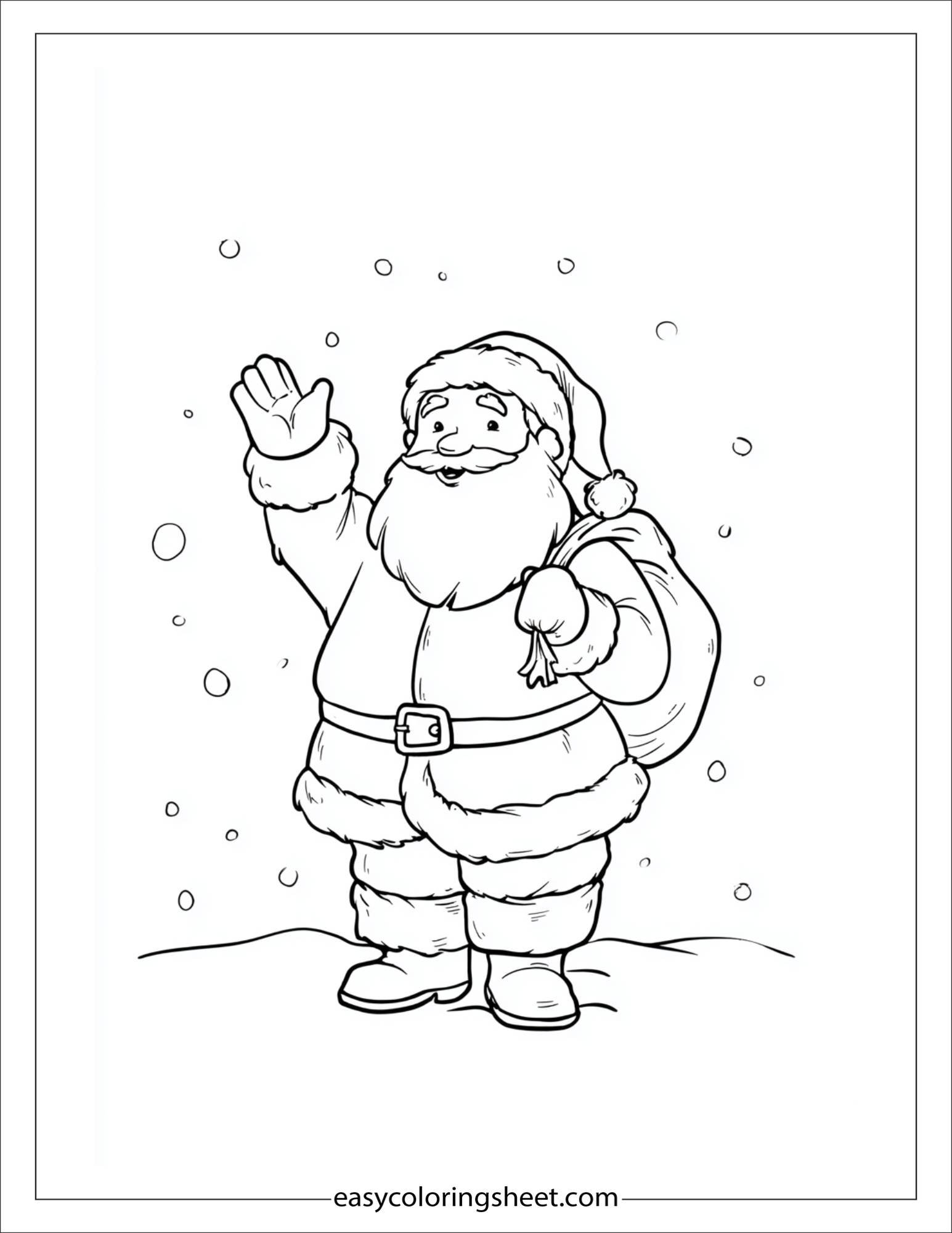 Santa Claus waving happily