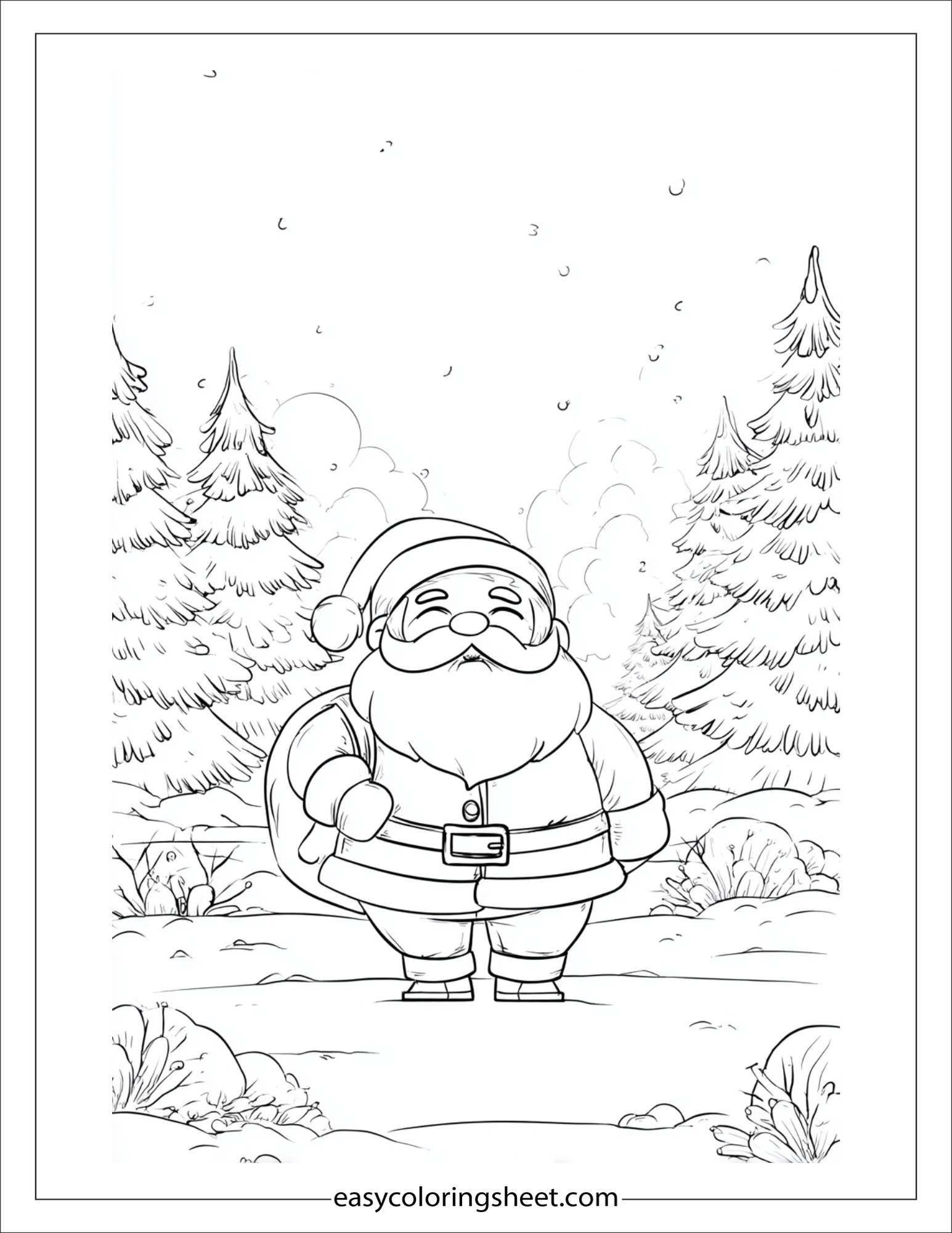 Santa Claus winking with joy