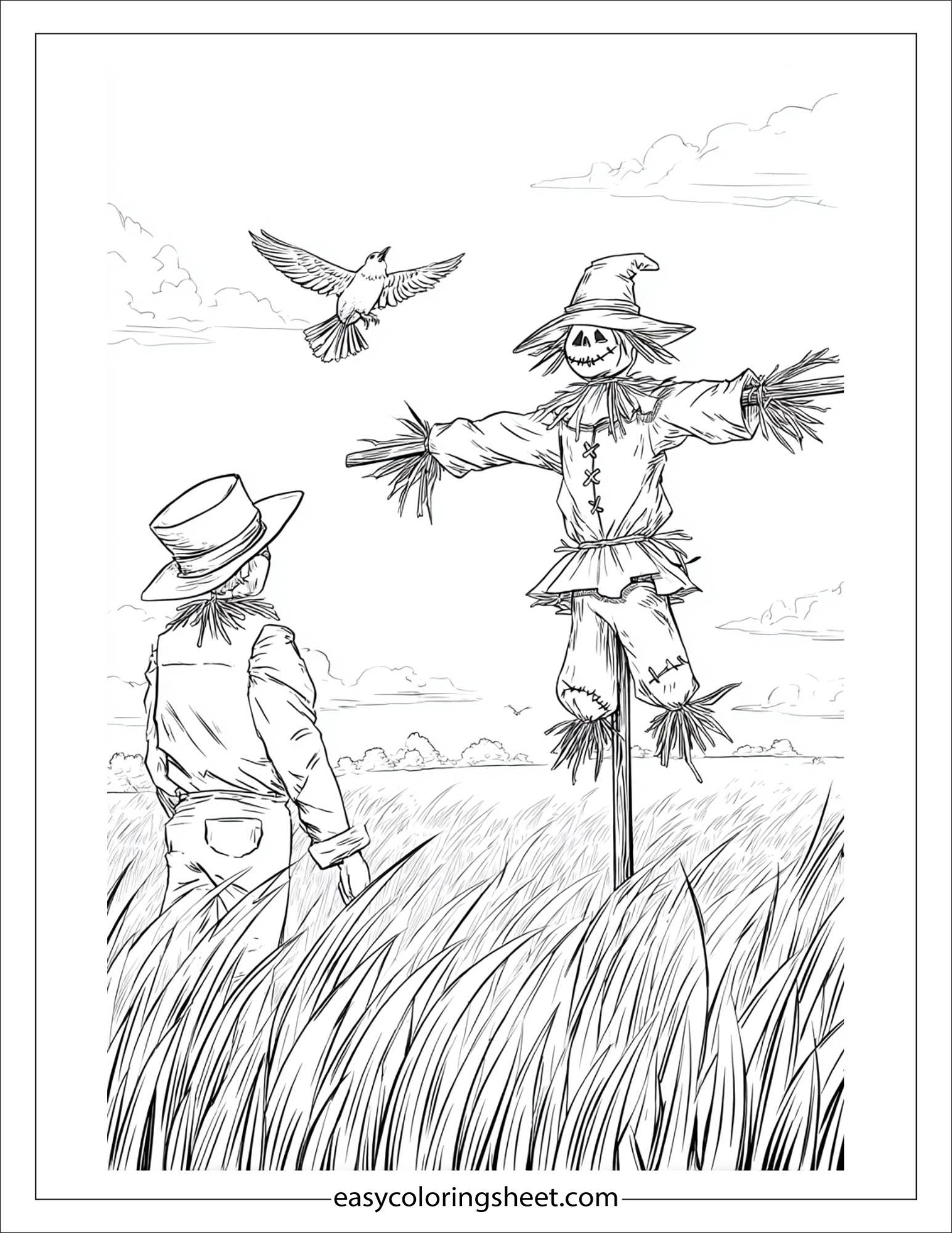 Scarecrow building a scarecrow