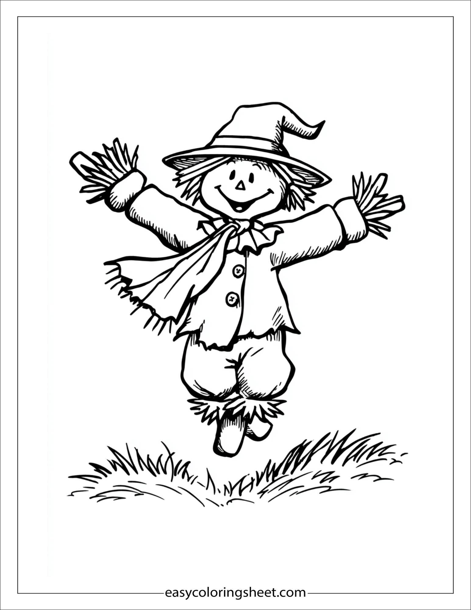 Scarecrow dancing happily