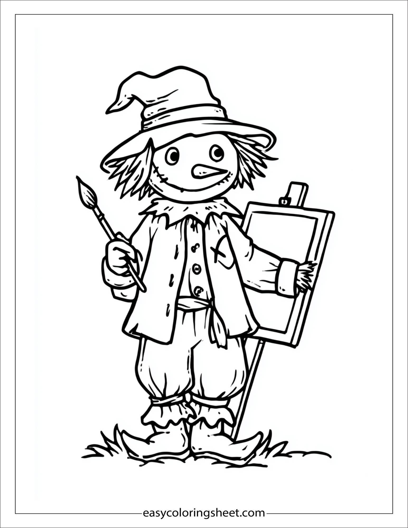 Scarecrow painting on a canvas