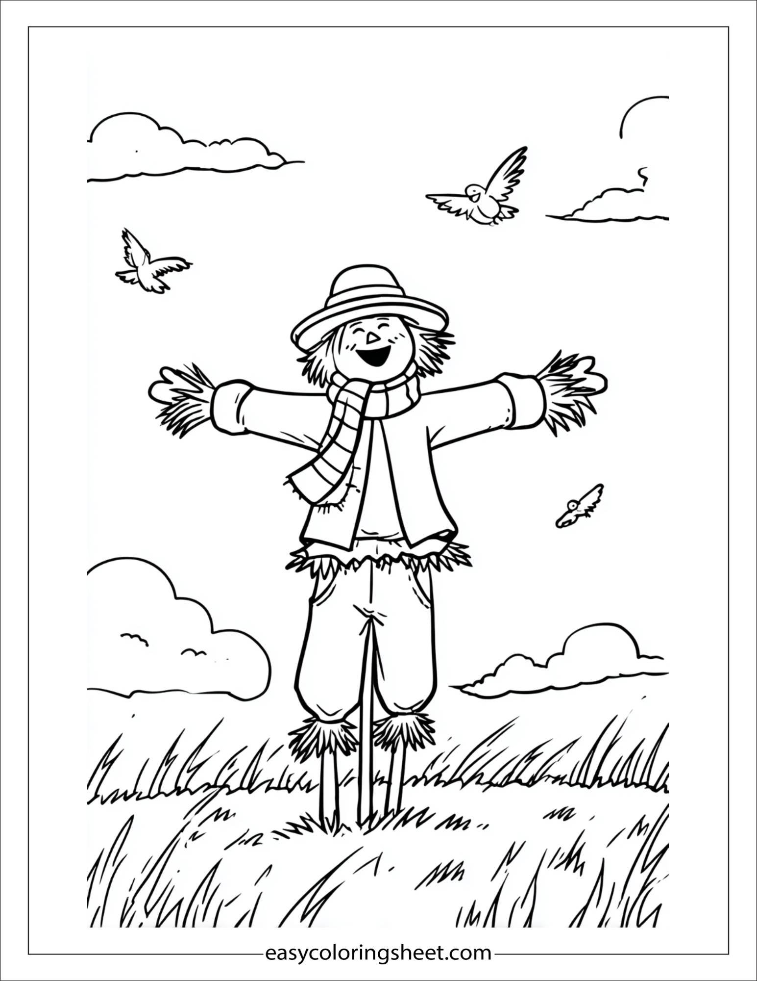 Scarecrow singing loudly