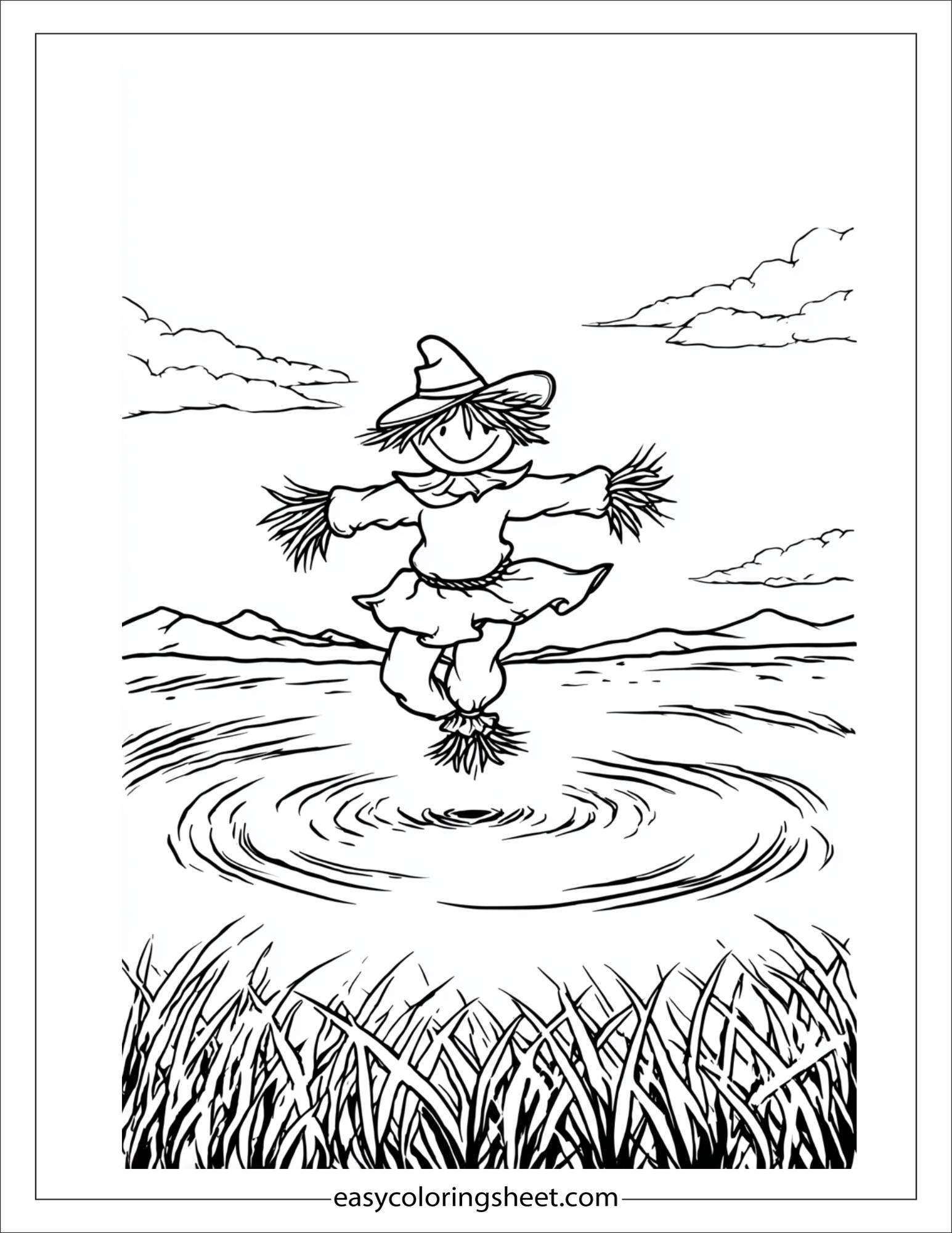 Scarecrow spinning in a circle