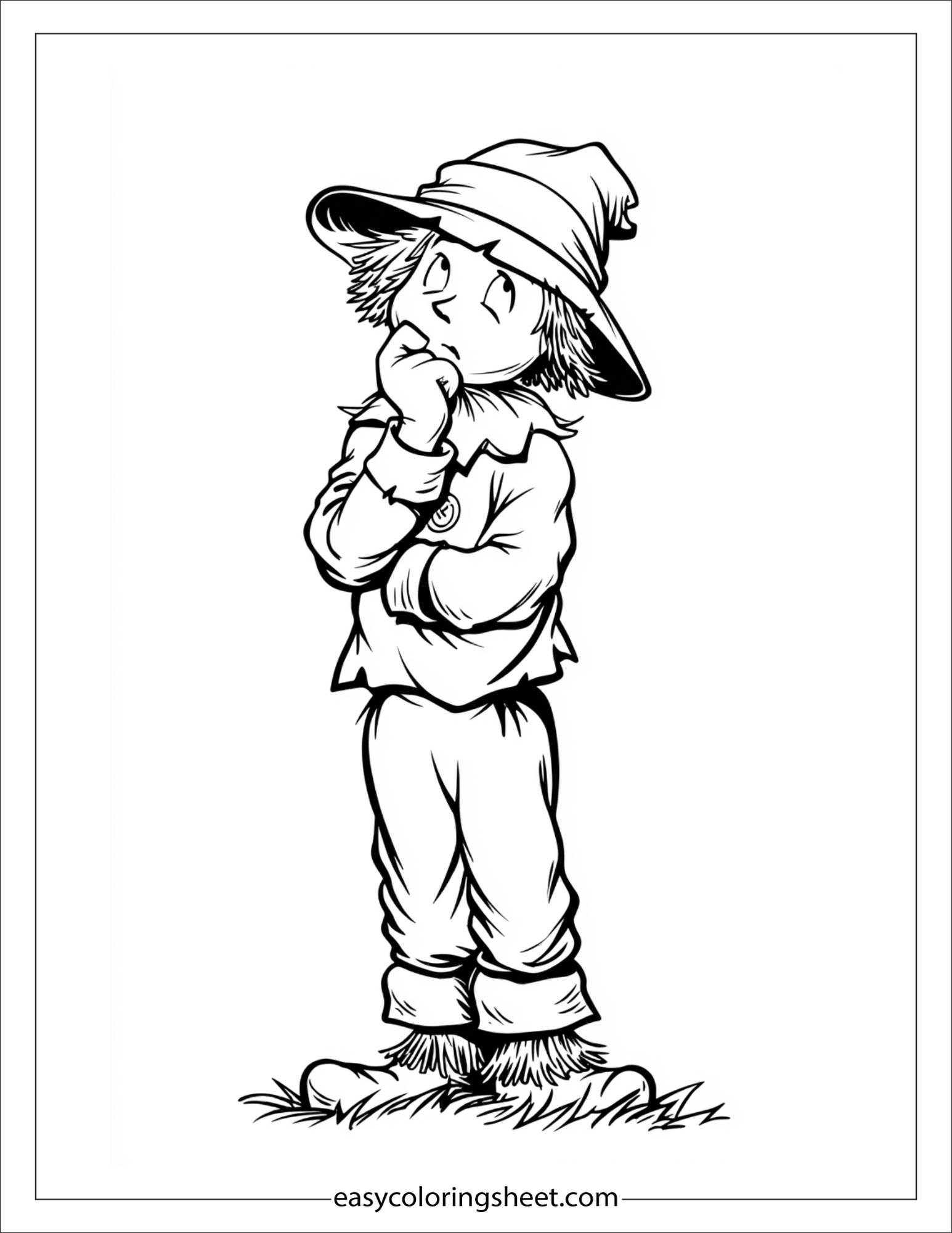 Scarecrow thinking hard