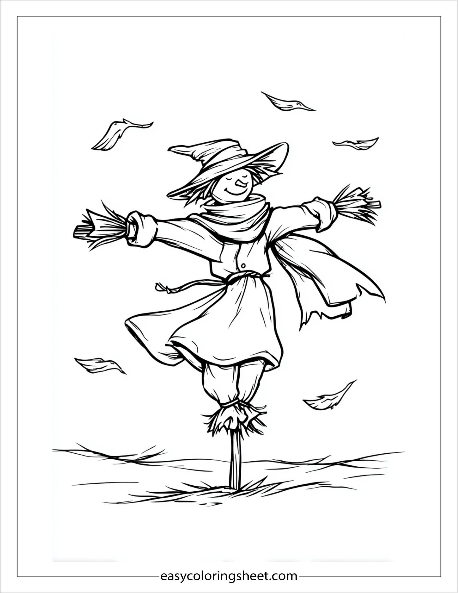 Scarecrow twirling in the wind