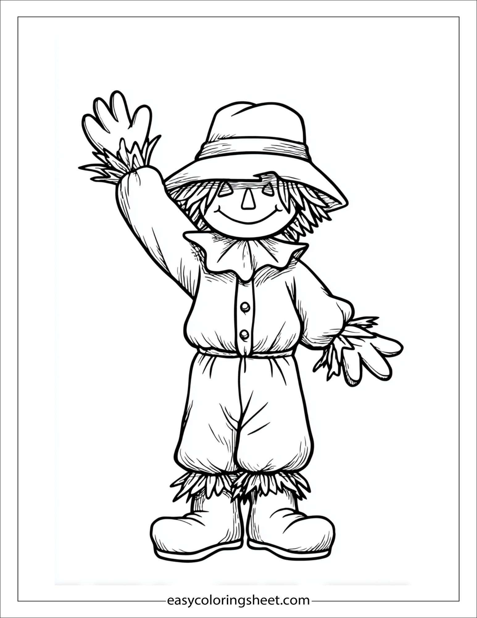 Scarecrow waving hello