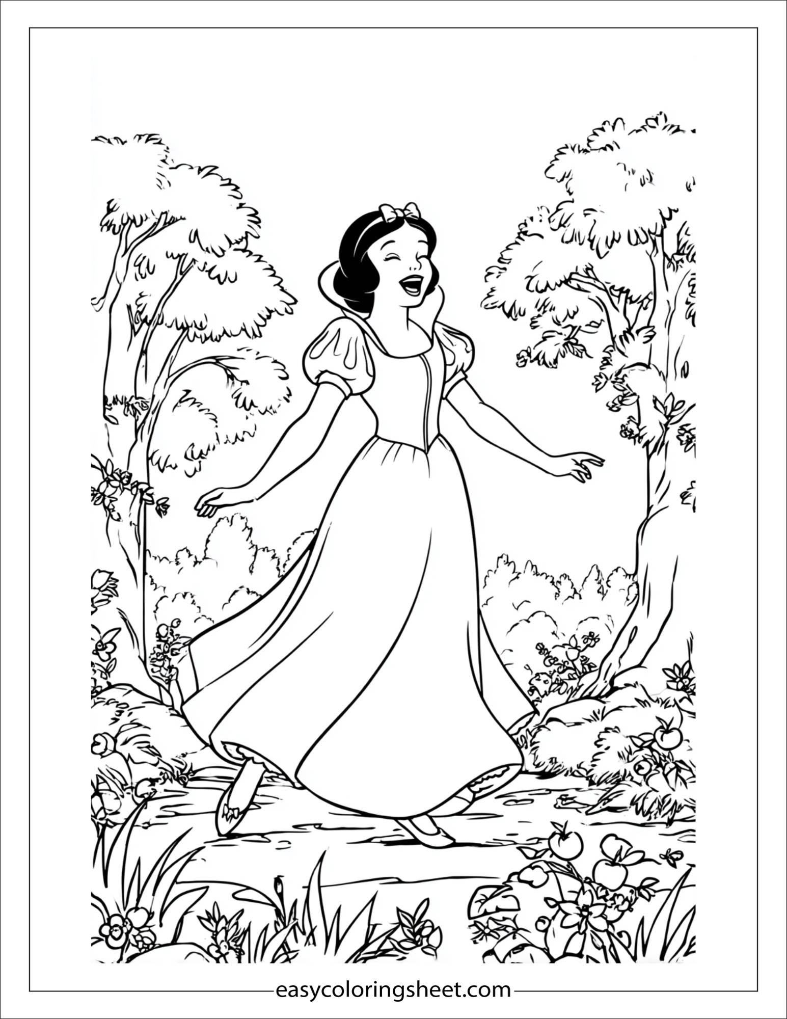 Snow White laughing joyfully
