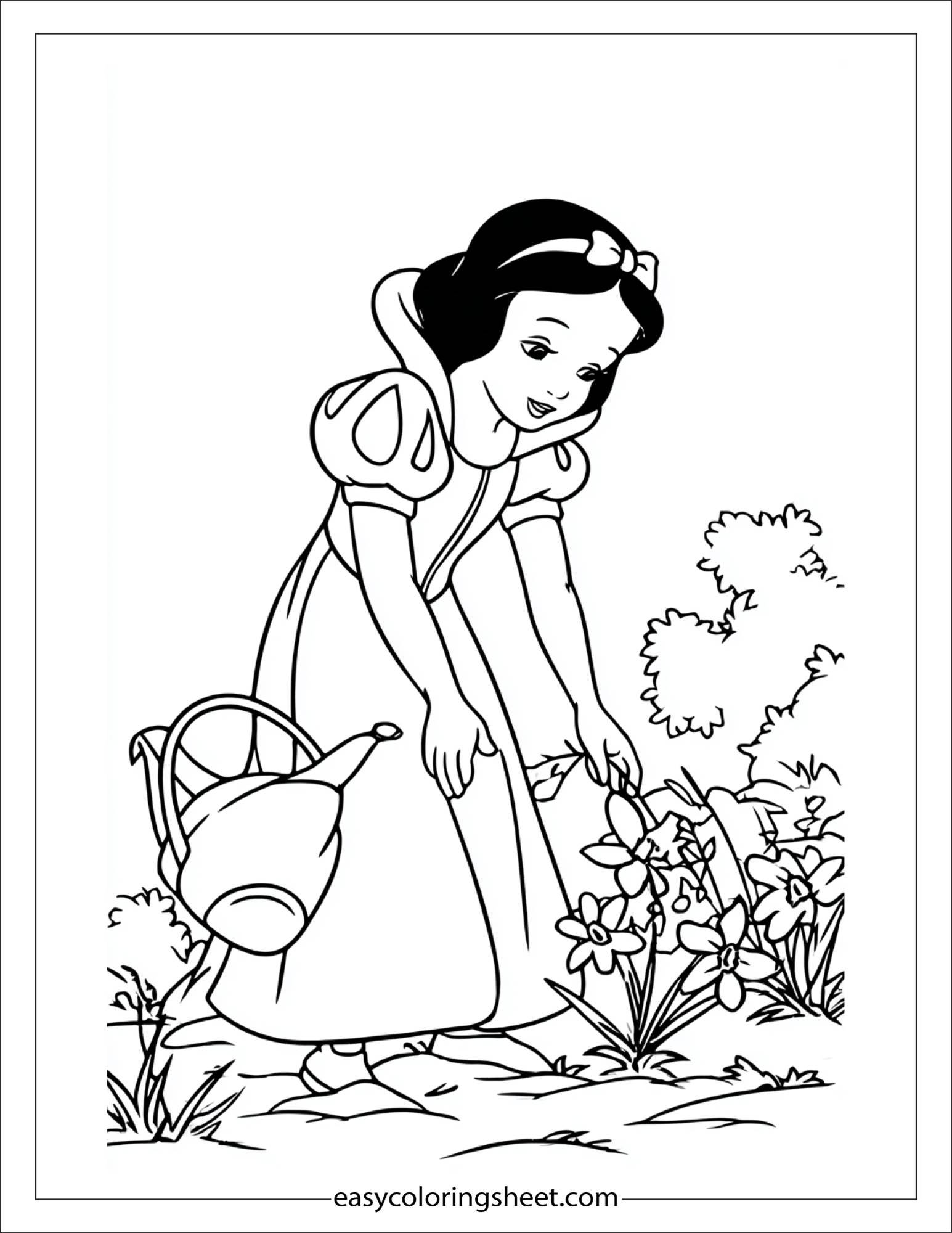 Snow White planting flower