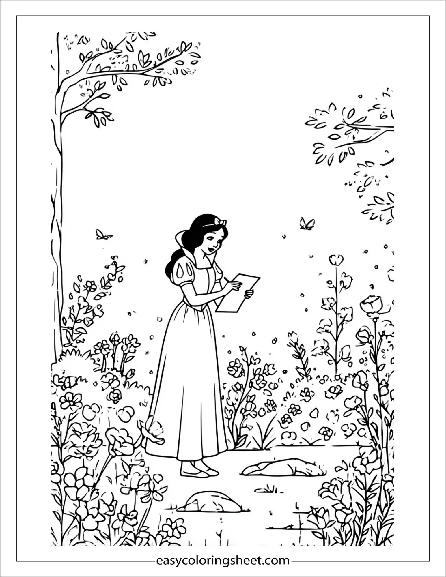 Snow White writing letter